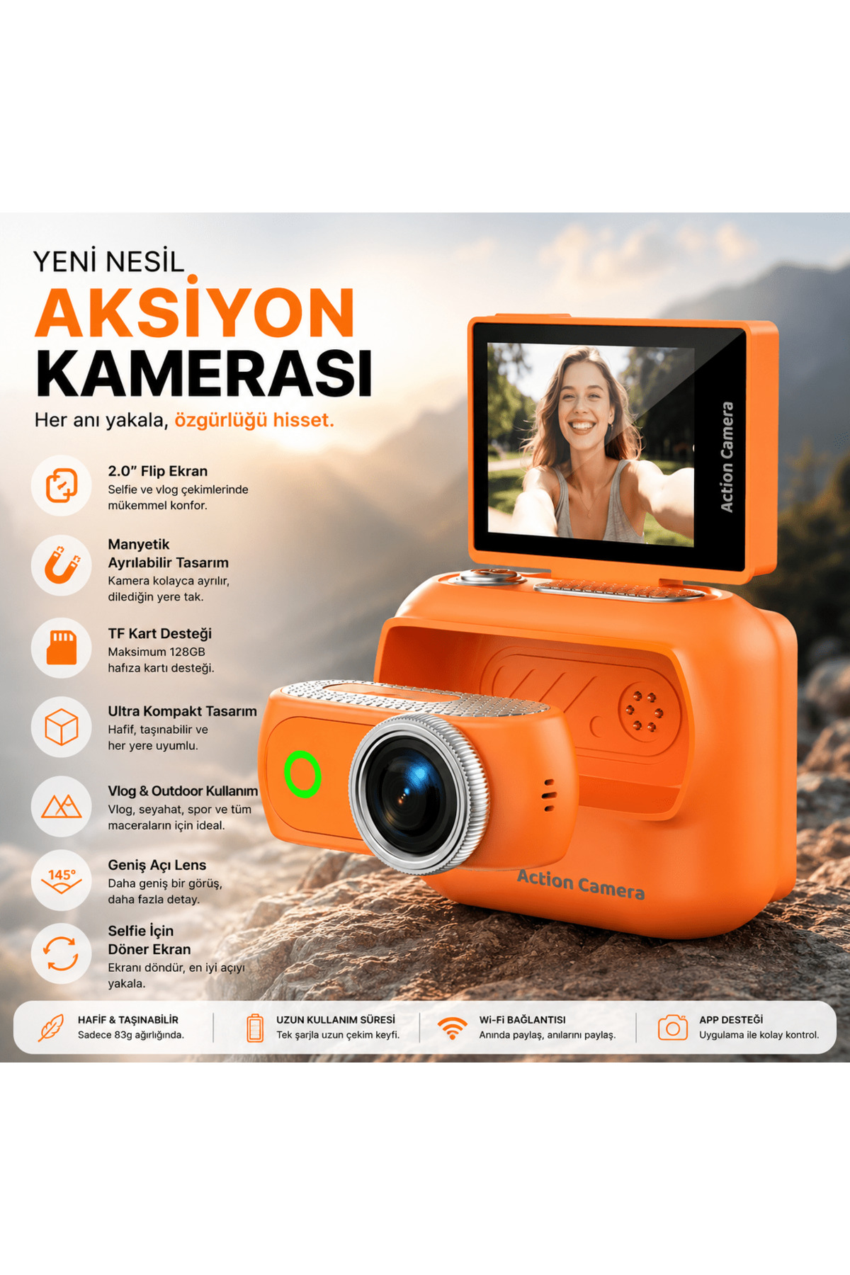 Mmctech 1080P Dijital Video Kamera 32GB Dijital Vlog Boyun Askılık Fotoğraf Makinesi Türkçe Yeni Ürün - Fiyatı, Yorumları