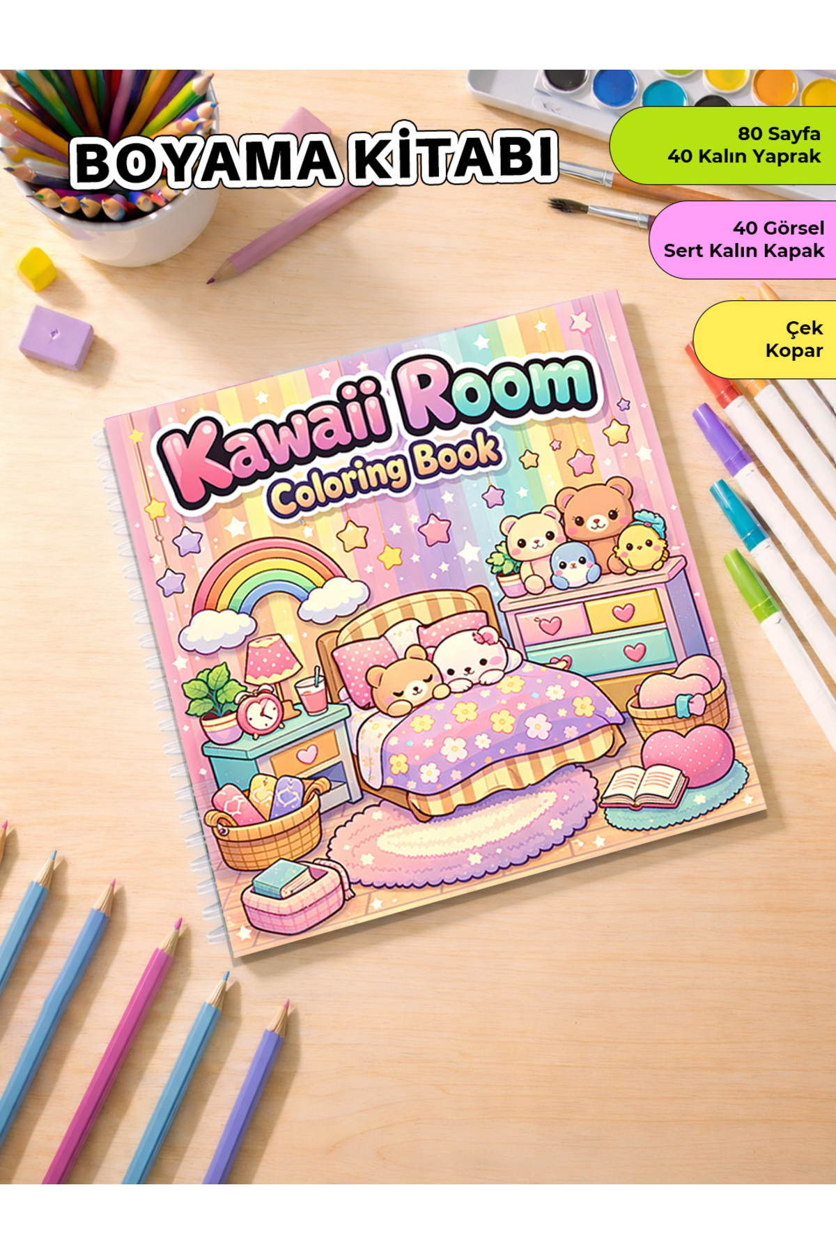metafortoys Kawaii Room Boyama Kitabı Cozy Book – 21x20 cm I 40