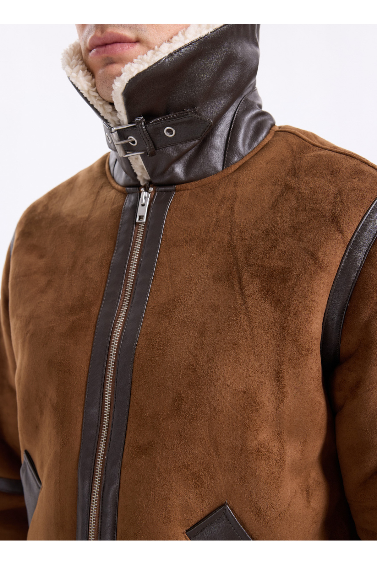 Jack & Jones Kahverengi Erkek Mont 12279379_JJCOLE AVIATOR JACKET görsel 5