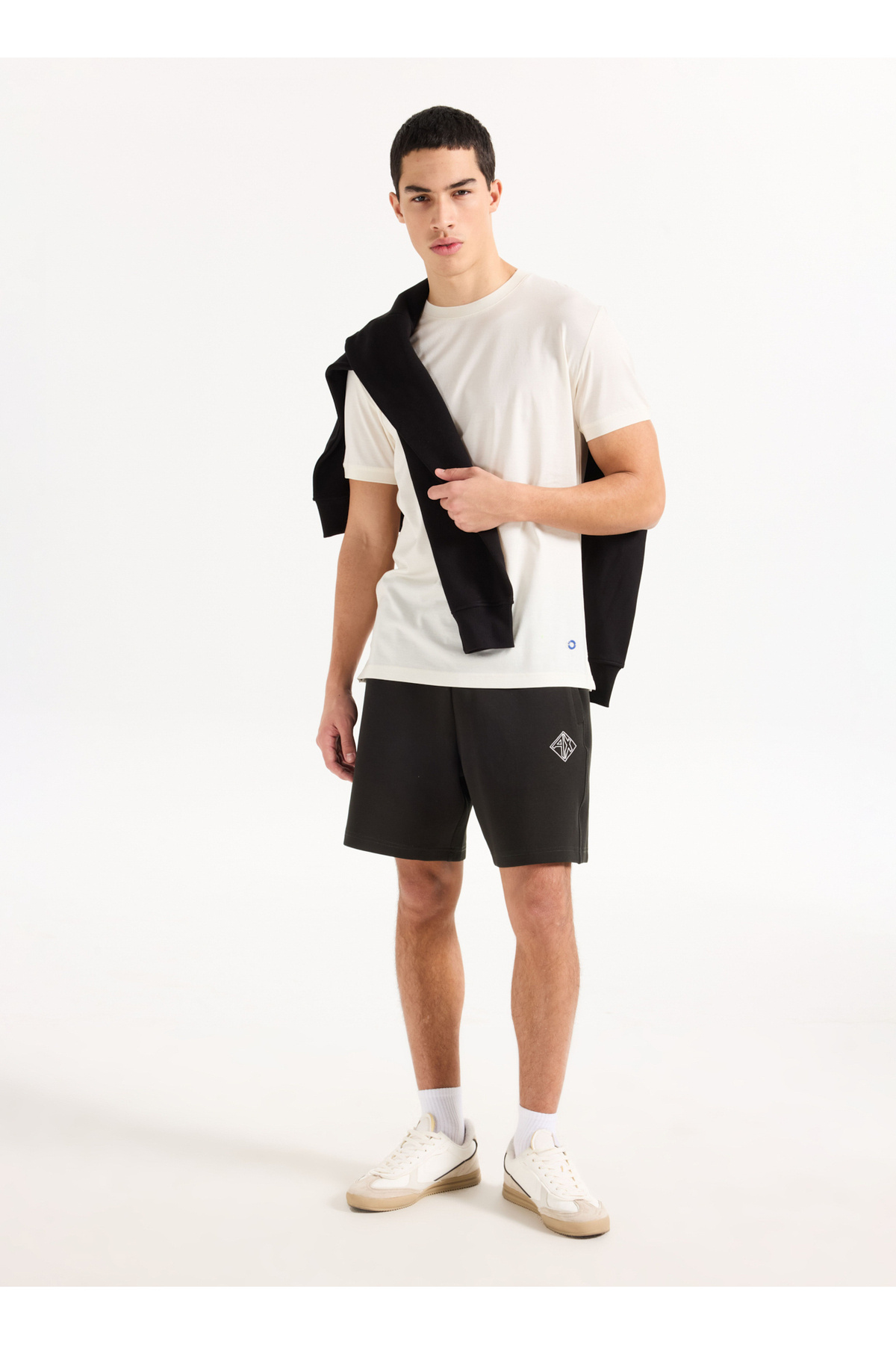 شلوارک ورزشی مردانه مشکی اسلیم فیت مدل XM000228 AF10818 UB001 آرمانی اکسچنج شلوارک برمودا Armani Exchange