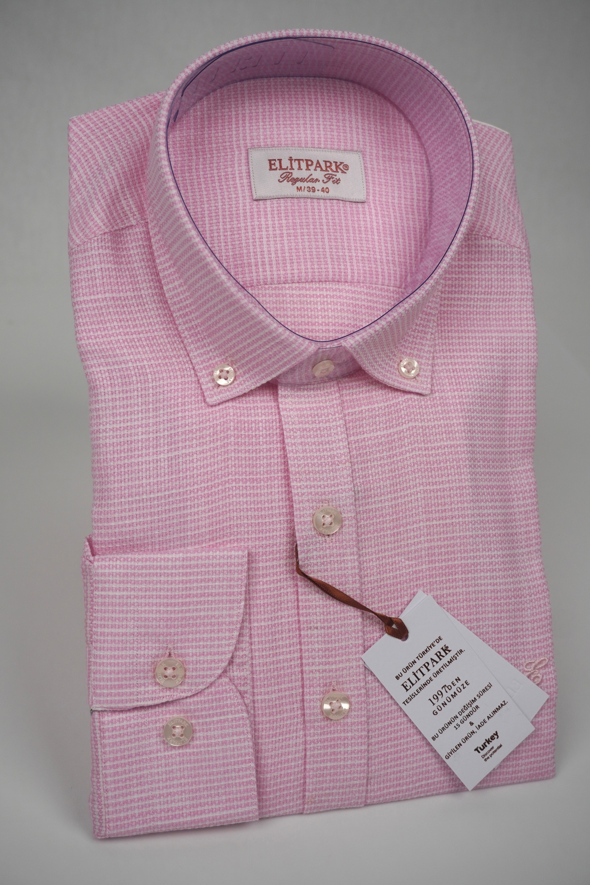 100% Cotton Pink Men's Shirt