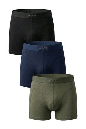 HOLOD Organik Erkek Boxer Brief 3’lü Paket –%95 Organik Pamuk%5 Elastan – Esn...