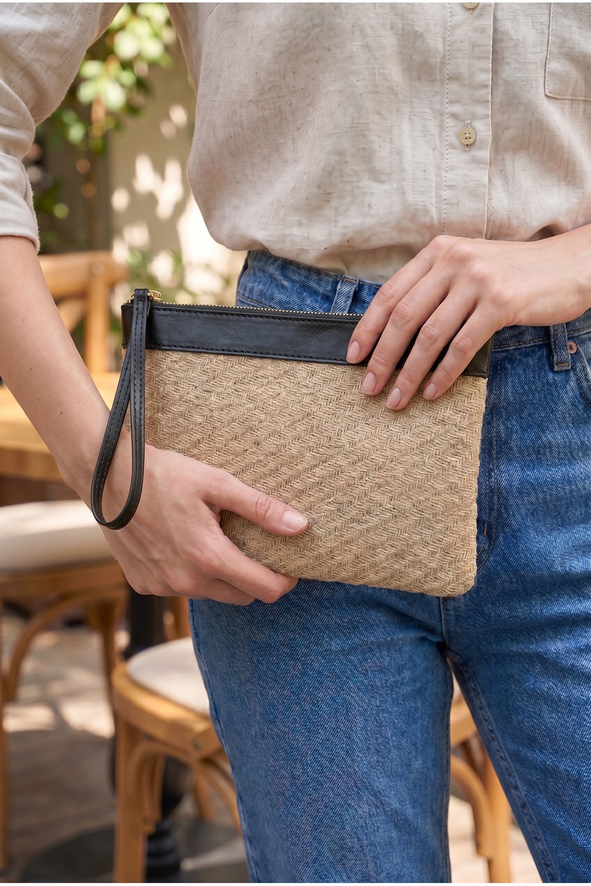 GLONDY Jolie 3'lü Hasır Örgü Avantaj Seti - Kadın Portföy, Clutch ve Yazlık Tatil Çantası görsel 5