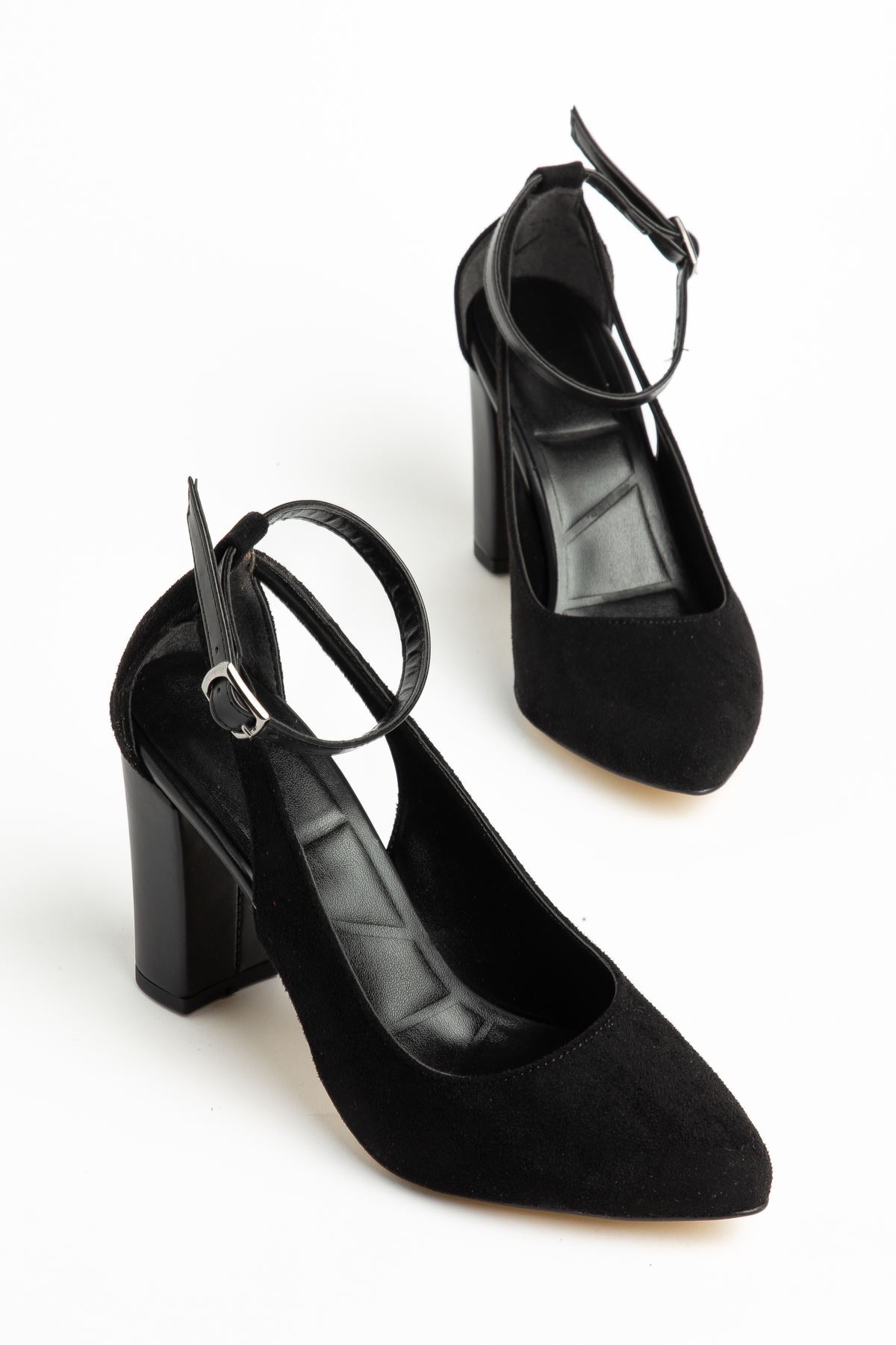 Lillian Heels Black Suede Women's Shoes