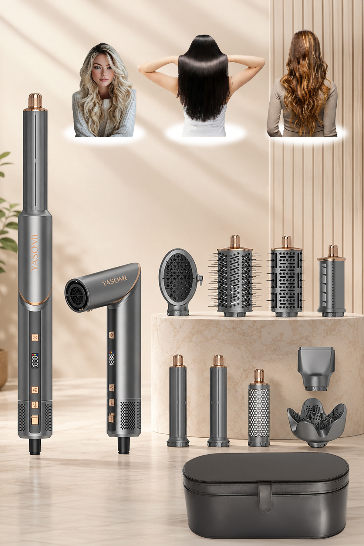 Yasomi Witero 9in1 Ultra Multi-Styler Dijital Ekran Sıcak-Soğuk Hava Saç Şekillendirme Cihazı