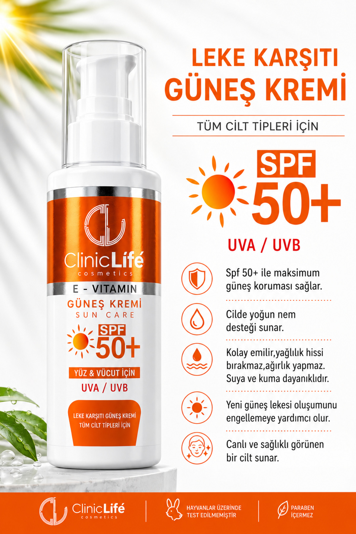 Leke Karşıtı Aydınlatıcı Güneş Kremi 50+ Spf 100 ml — CL0301 — تصویر 2 از 3