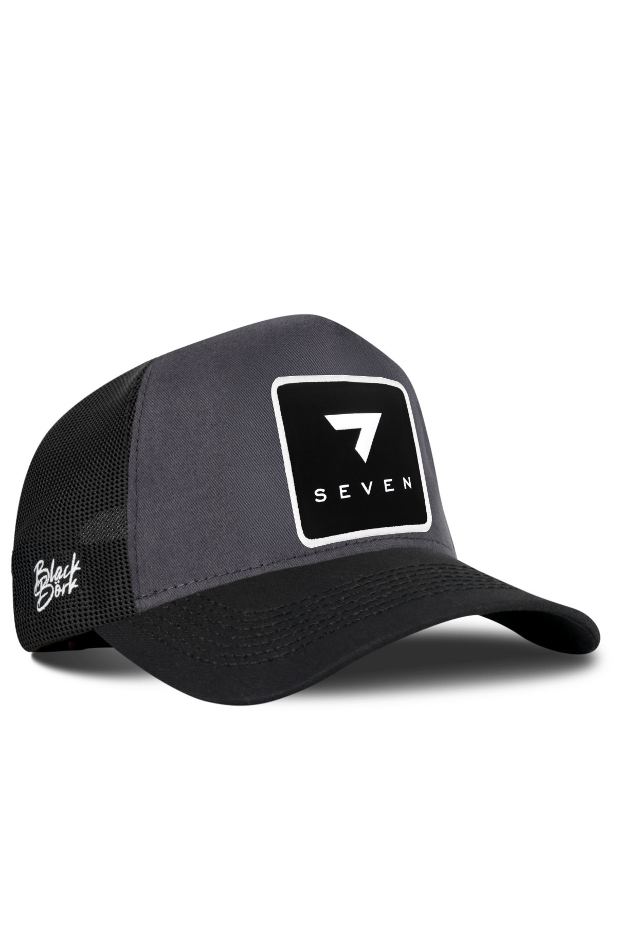 Black-Anthracite Trucker Hat with Number 7 Logo