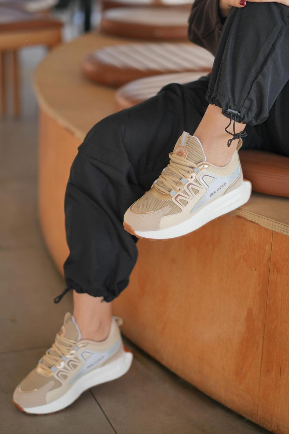 Women's Beige Sneaker Casual Sports Shoes 029