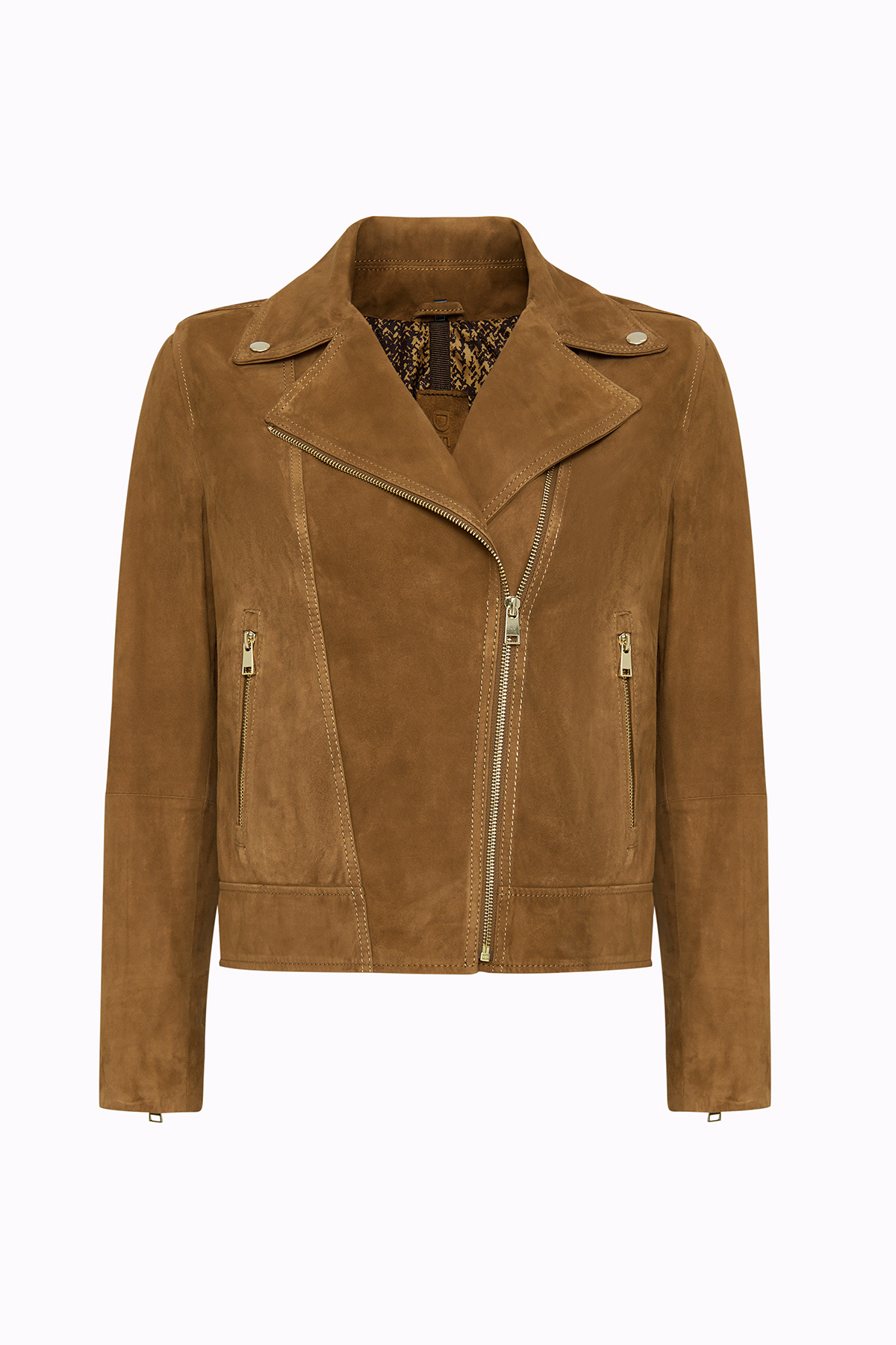 Derimod  Alba Kadın Camel Biker Süet Deri Ceket 24WGD528210 - Görsel 2