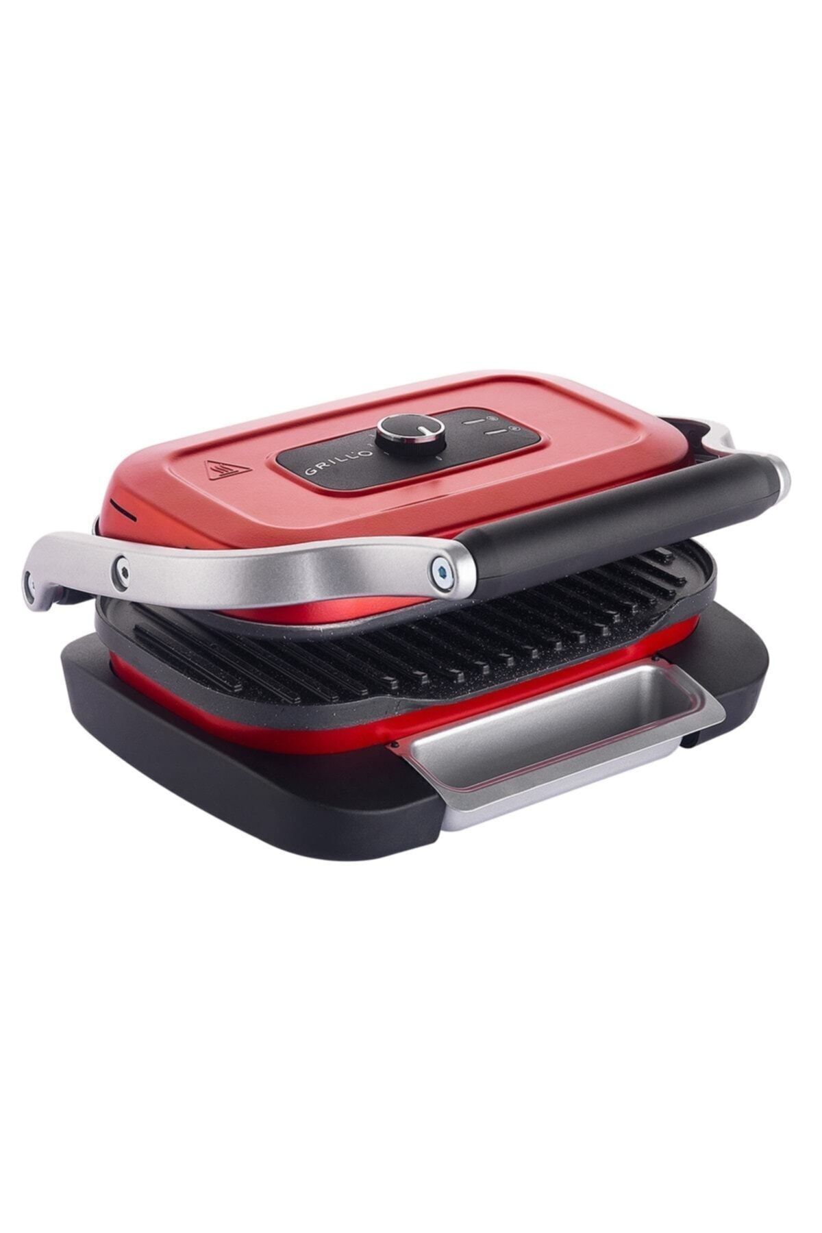 GRILL'O GR621 Healthy Grill Izgara ve Tost Makinesi 1300 W - Kırmızı