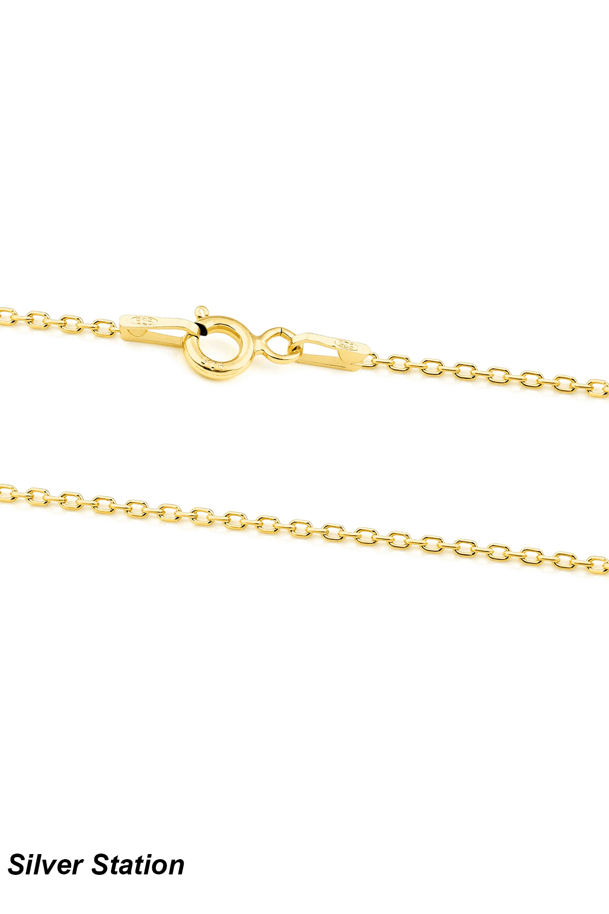 Silver Station Altın Renk 925 Ayar Gümüş Kolye - Gold Zincir Kolye 40-45-50-55-60-75 cm görsel 2