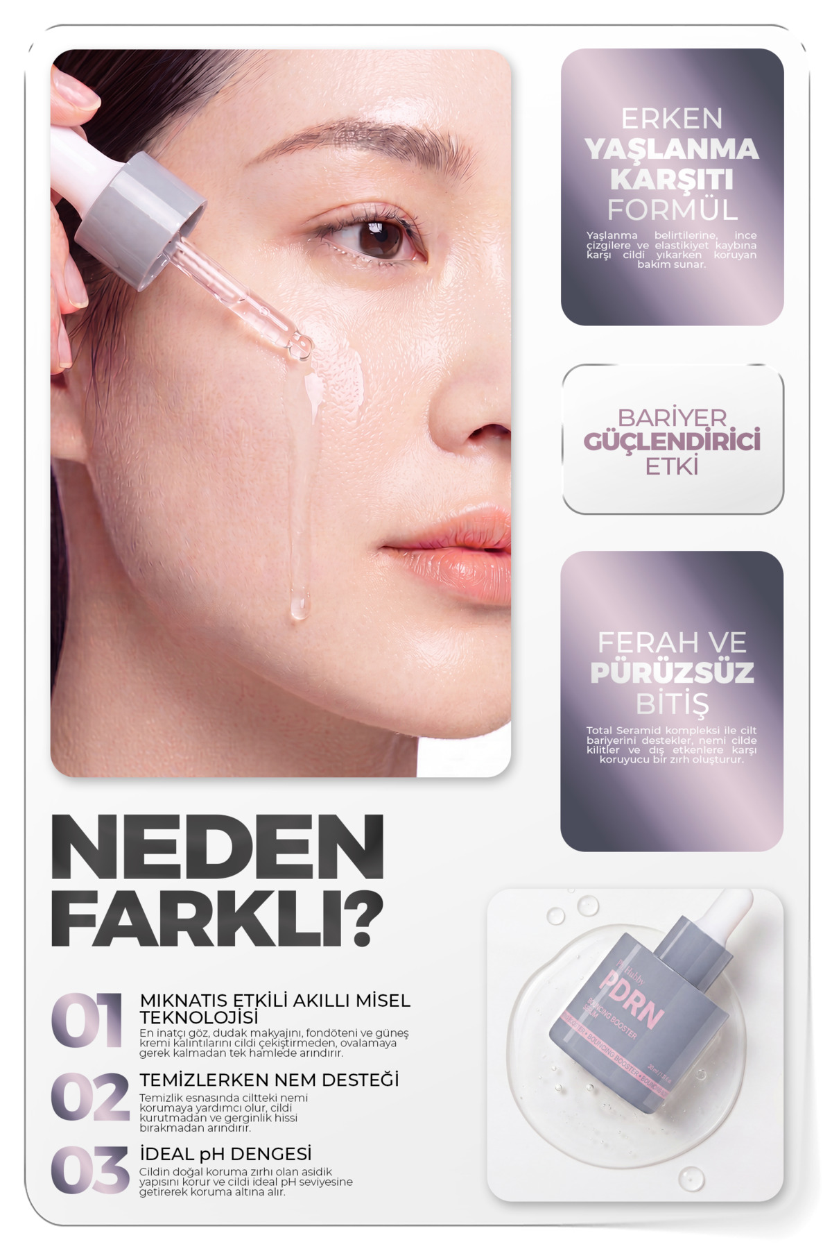 Kore Yüz Serumu PDRN İçeren Sıkılaştırıcı Dolgunlaştırıcı Premium Serum 30 ml — TYC72C61D8B57442785AC5800 — تصویر 2 از 4