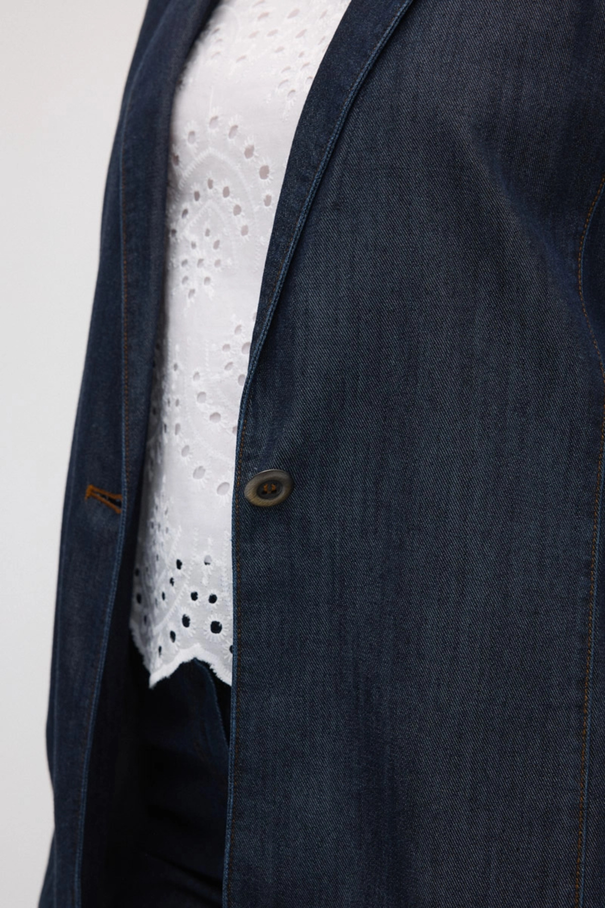 Gusto Tencel Denim Rahat Kesim Ceket - Lacivert görsel 4