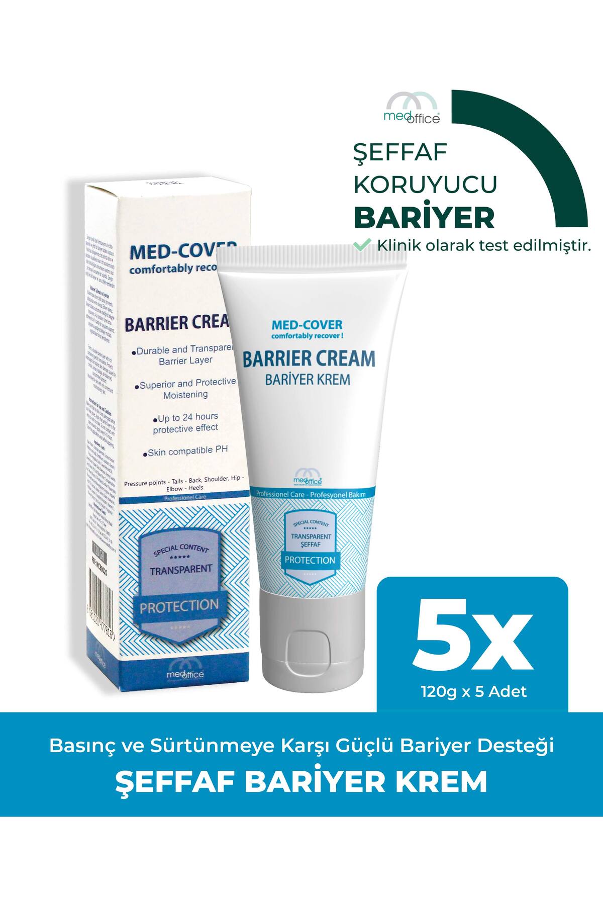 MED-COVER MedCover Bariyer Krem 120 gr x 5 adet — Medcoverbariyerkrem120grx5
