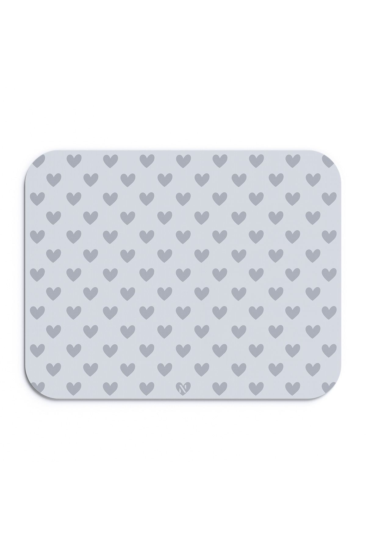 Gray Heart Pattern Ergonomic Mouse Pad with Anti-Slip Surface Ideal for Home and Office Use