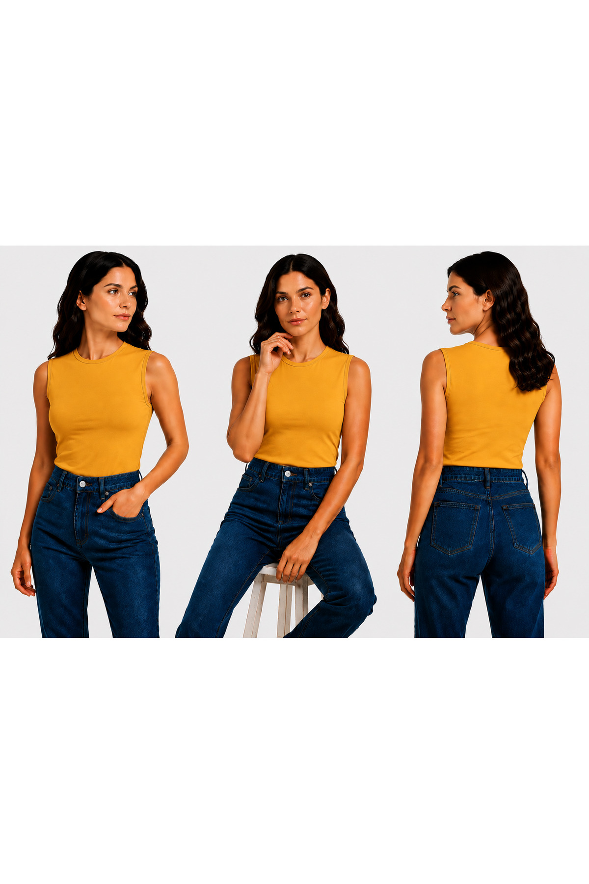 bicycle neck zero sleeve viscose knitted fabric women's body