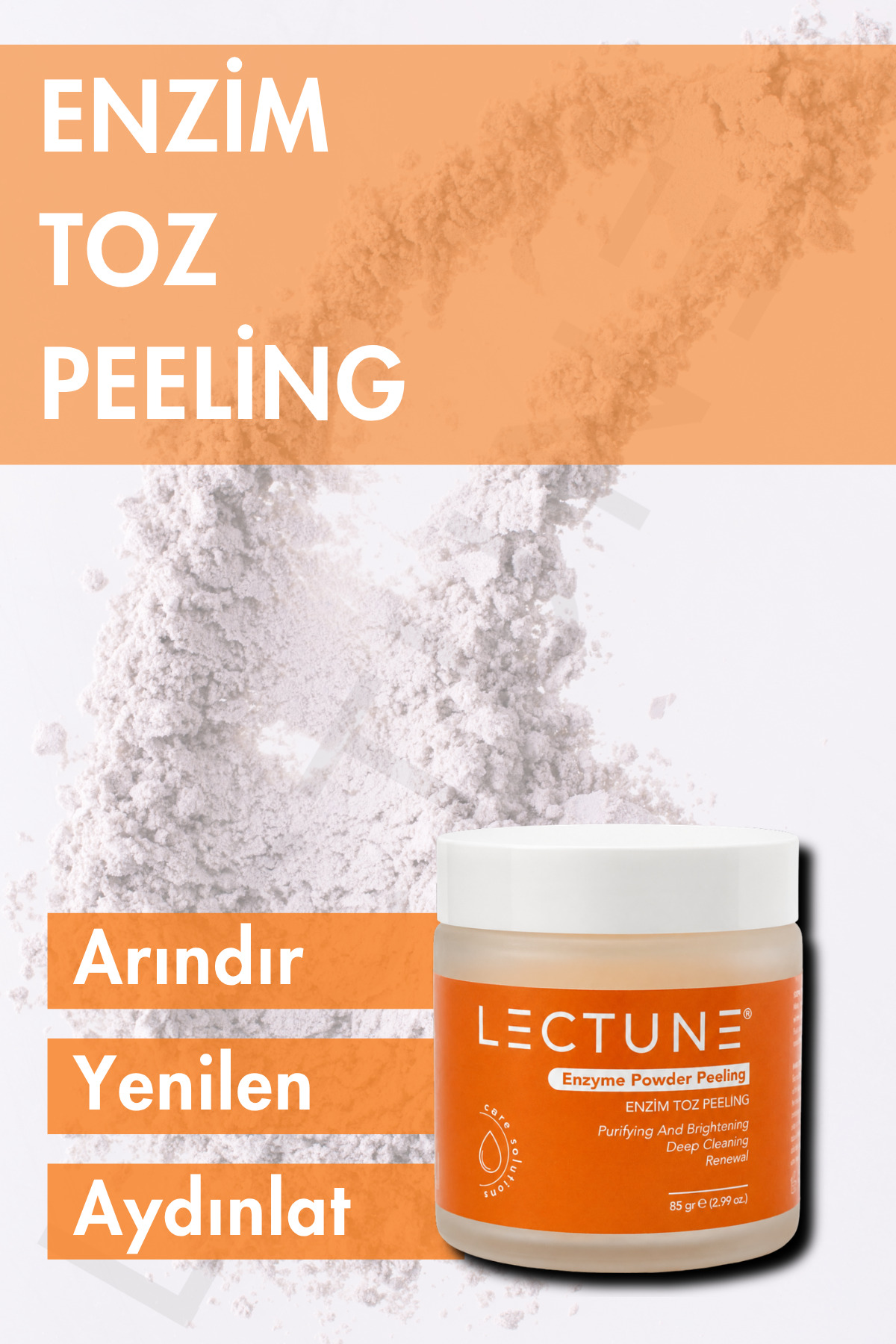 Enzim Toz Peeling Cilt Temizleyici | Arındırıcı Aydınlatıcı Aktif Tanecikli Yenileyici | 85 gr — LECPP108 — تصویر 7 از 7