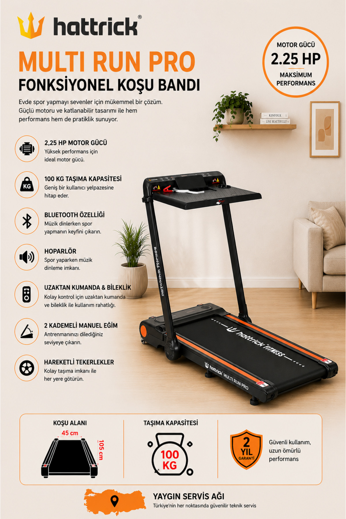 Hattrick Walking Pad Multi Run Pro 3'ü 1 Arada ( Yürüyüş Koşu Ve Masa ) Fonksiyonel Koşu Bandı