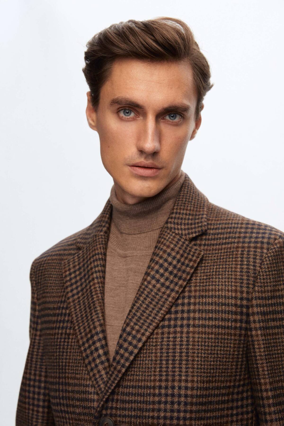 Damat Slim Fit Kahverengi %100 Yün Palto görsel 3