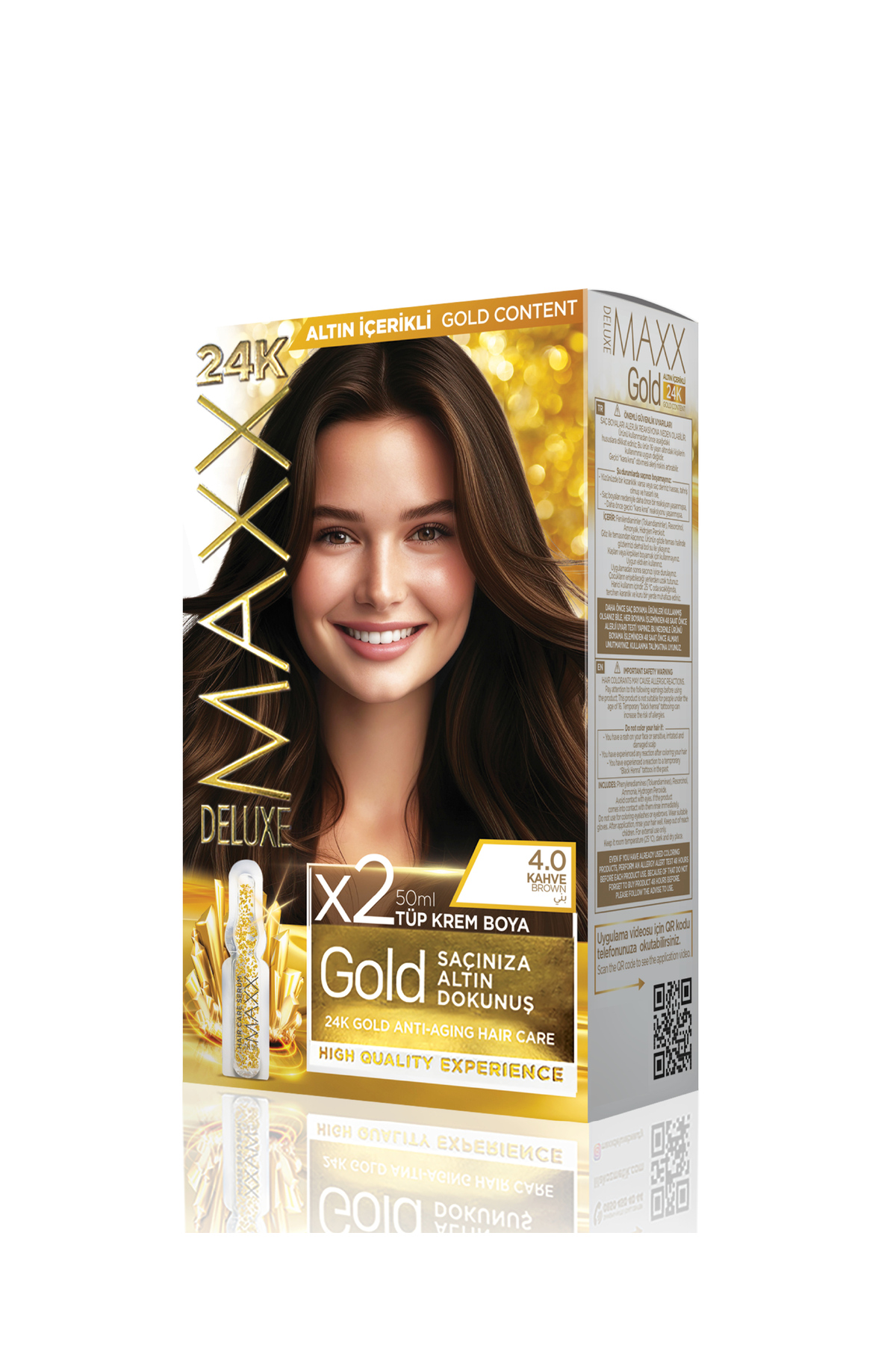 MAXX DELUXE Golden Beauty Set Saç Boyası 4.0 Kahve — قهوه‌ای MDGB21