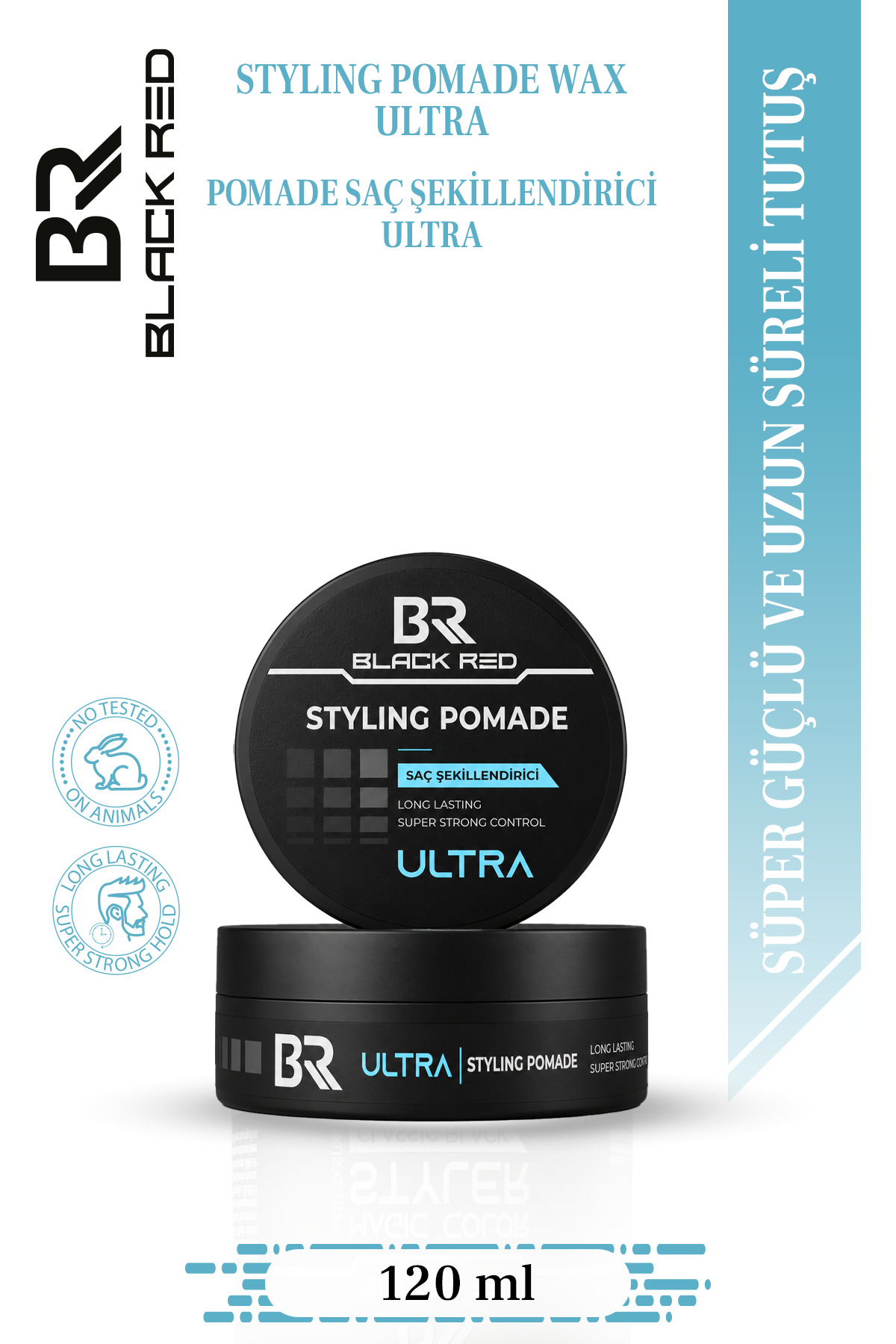Black Red Styling Pomade Wax Ultra 120 ml – Süper Güçlü Tutuşlu Uzun Süre Kalıcı Saç Şekillendirici — firatemir-ultra-wax