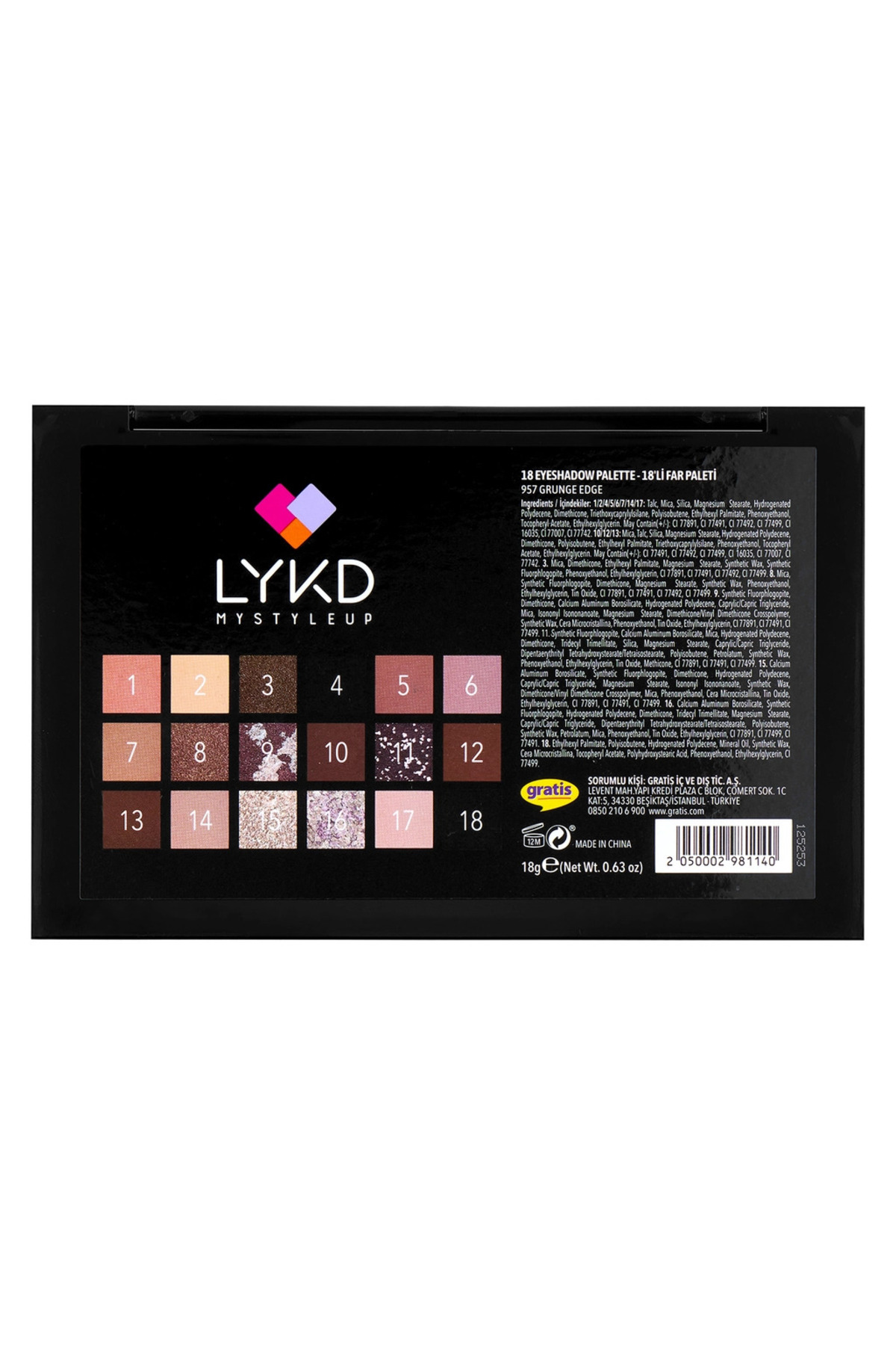 18'li Far Paleti-957 Grunge Edge (12 Mat Ton -6 Işıltılı Ton) — 58920 — تصویر 7 از 7