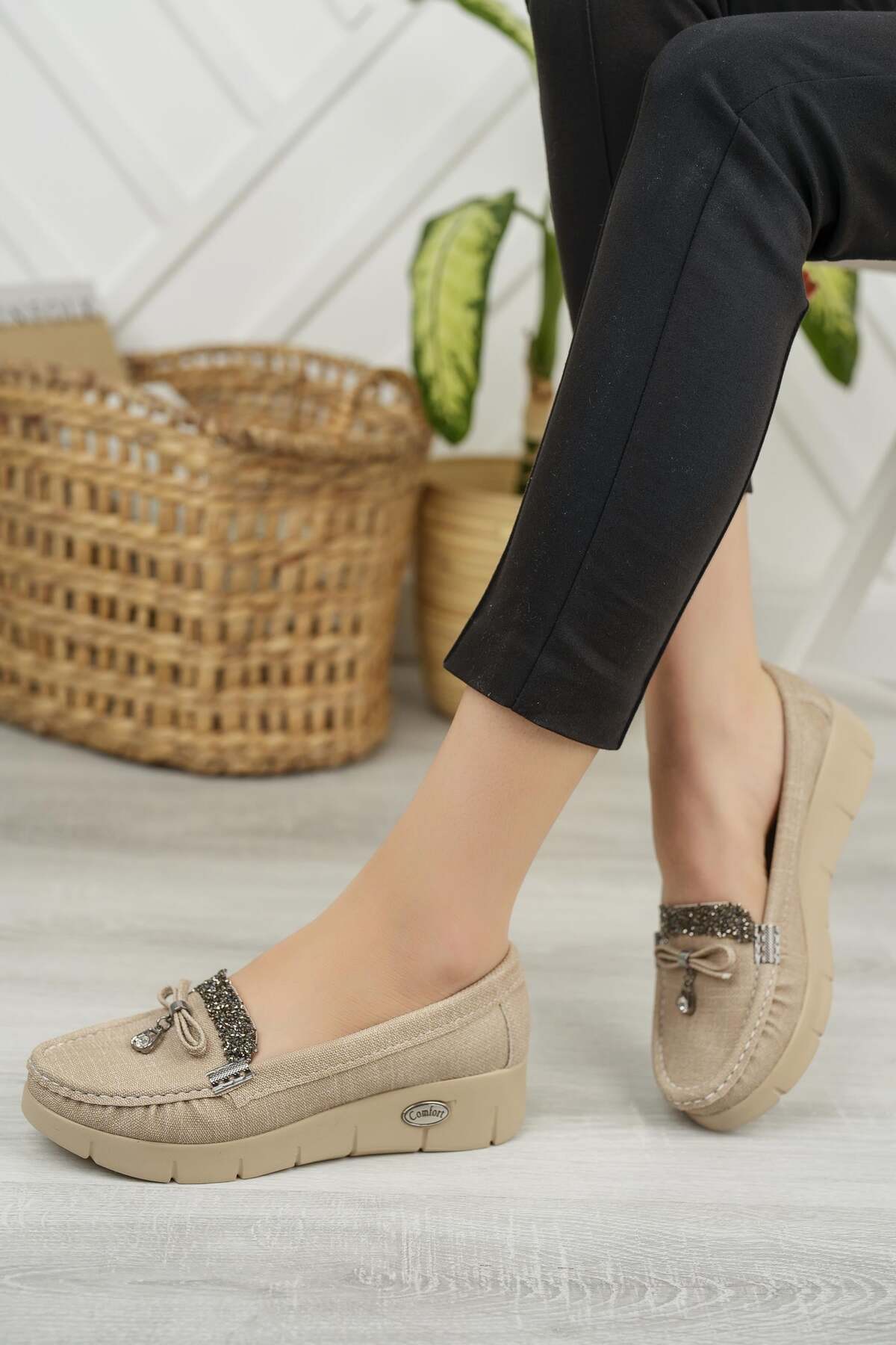 Nesil Shoes Nstar 400 Bej Kot Anatomik Günlük Kadın Ayakkabı görsel 3