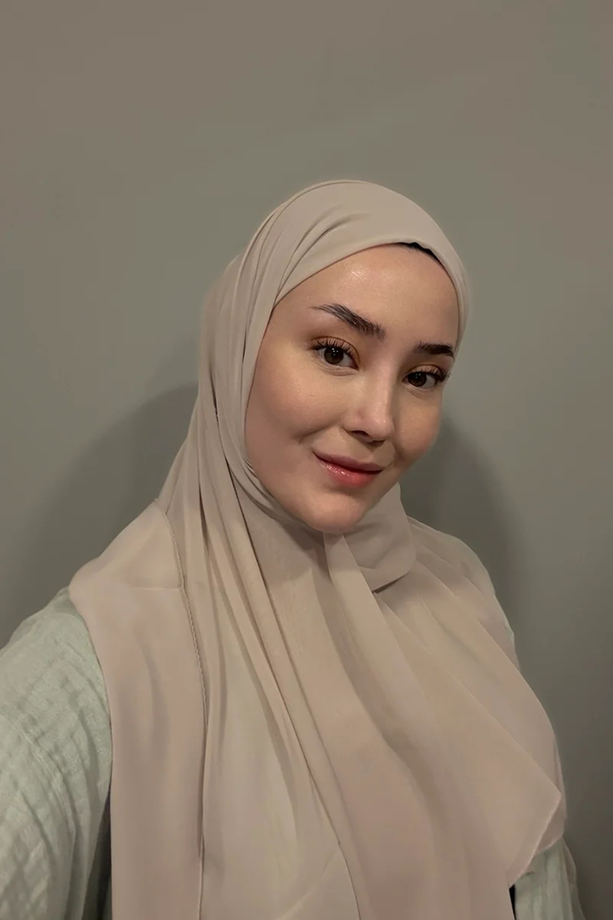 Madame Polo Krep Şifon Şal - Taş görsel 3