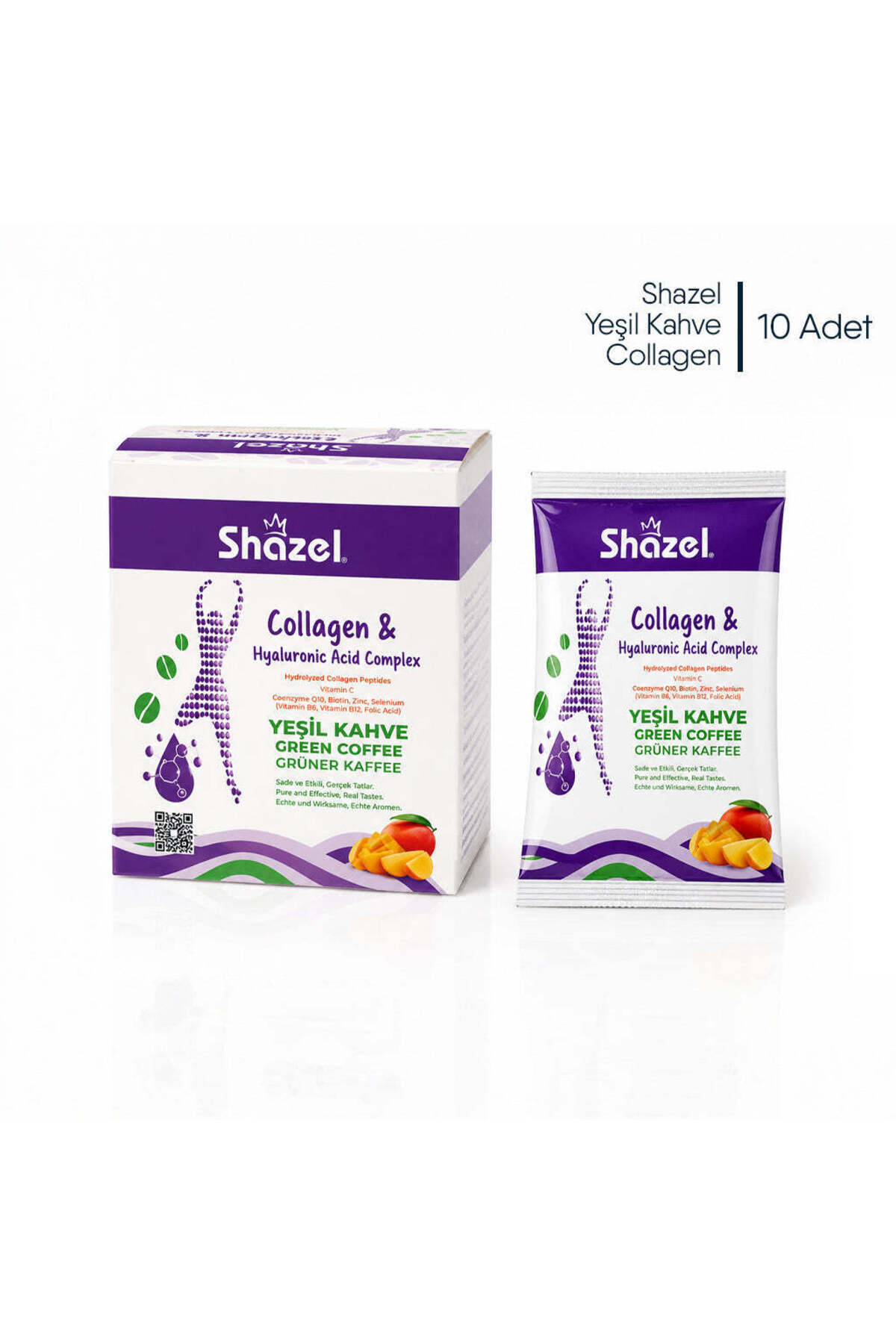 Shazel Kolojenli Ve Hyaluronik Asitli Detoks Yeşil Kahve 10g X 12