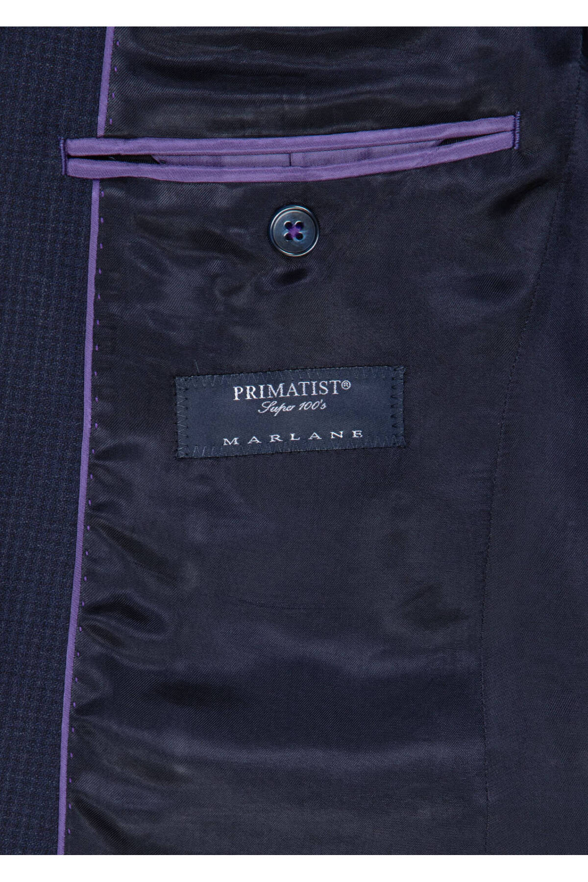 Ramsey Lacivert Kareli Zeroweight Slim Fit %100 Yün Takım Elbise görsel 8