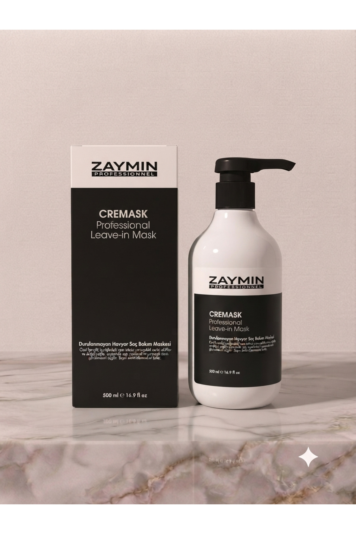 ZAYMIN ماسک مراقبت از موی حرفه ای Cremask Leave-Intensive Care 500ml — 500ml Leave-Intensive Care