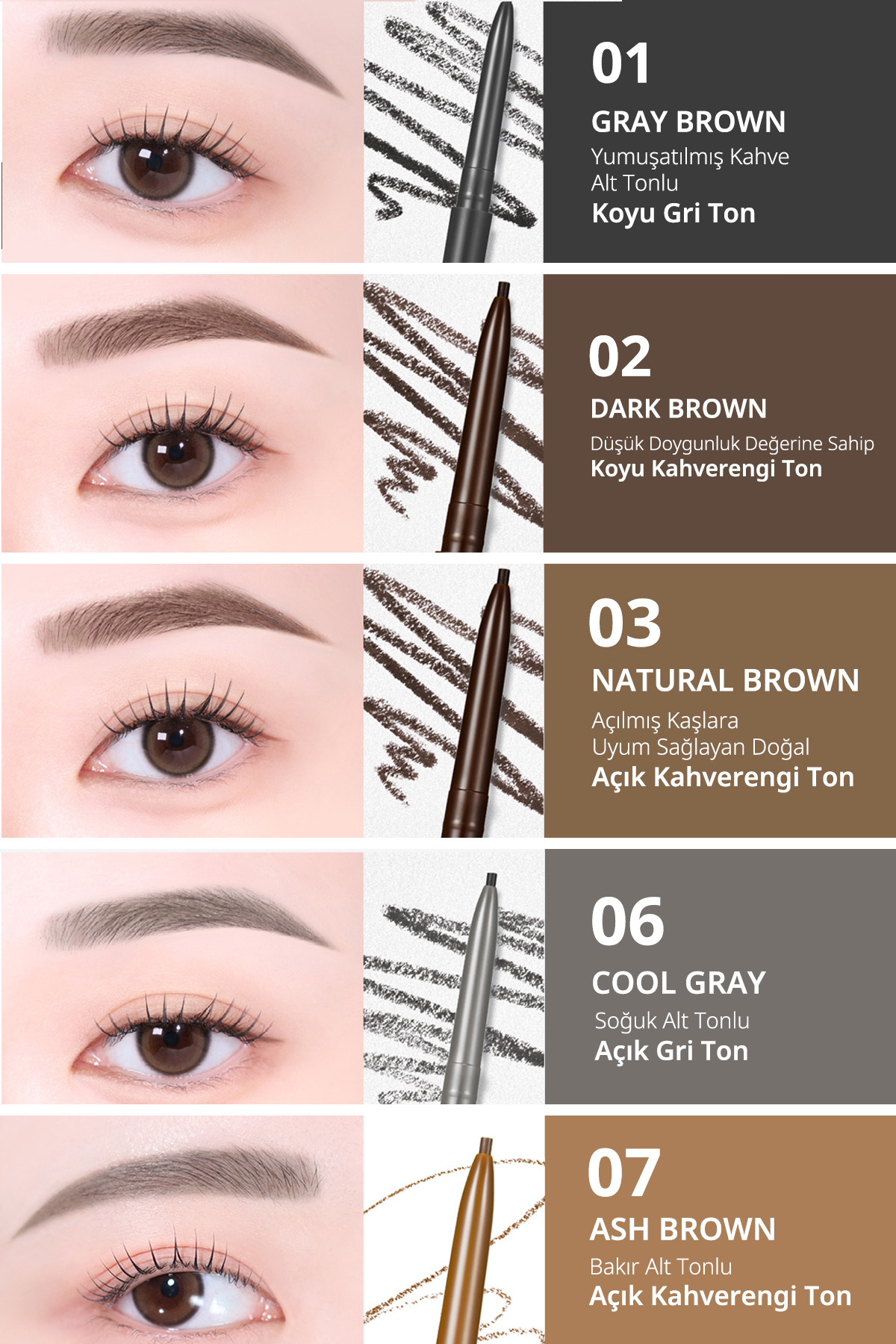 Ultra İnce Uçlu, Doğal Görünüm Veren Kaş Kalemi PERIPERA Speedy Skinny Brow (9 Taupe Brown) — قهوه‌ای 6342 — تصویر 4 از 9