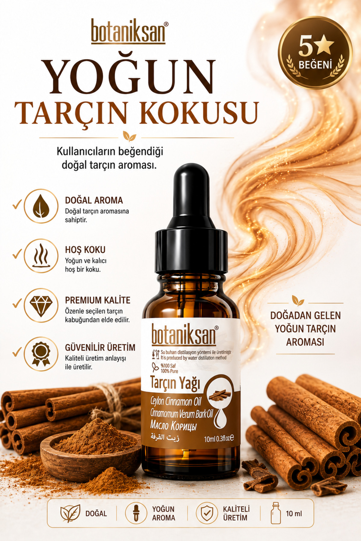 Tarçın Yağı 10ml Soğuk Sıkım Saf Doğal Katkısız — TARÇIN YAĞI 10ML — تصویر 5 از 8