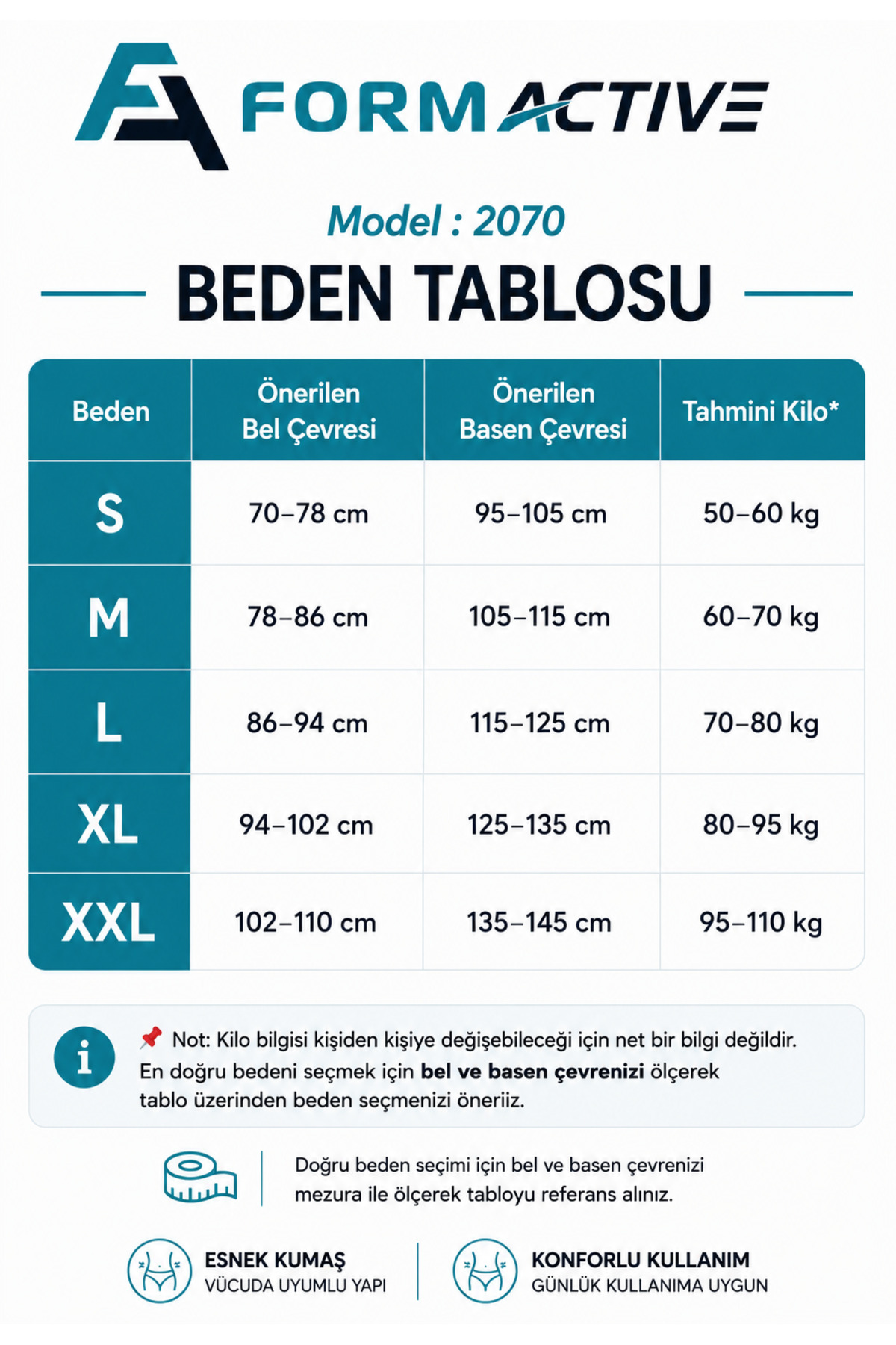 Formactive Kadın Yüksek Bel Dikişsiz Korse Diz Üstü Paçalı 2070 - Esnek & Toparlayıcı İç Giyim görsel 8