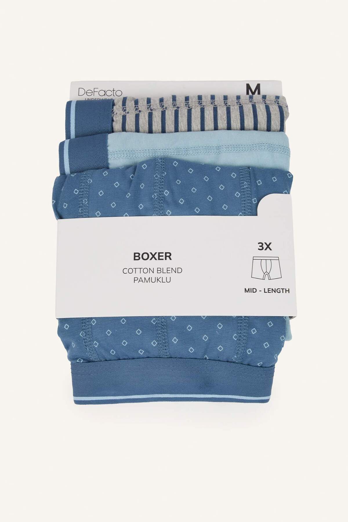 DeFacto Regular Fıt Baskılı 3'lü Boxer I1455AX26SP görsel 7