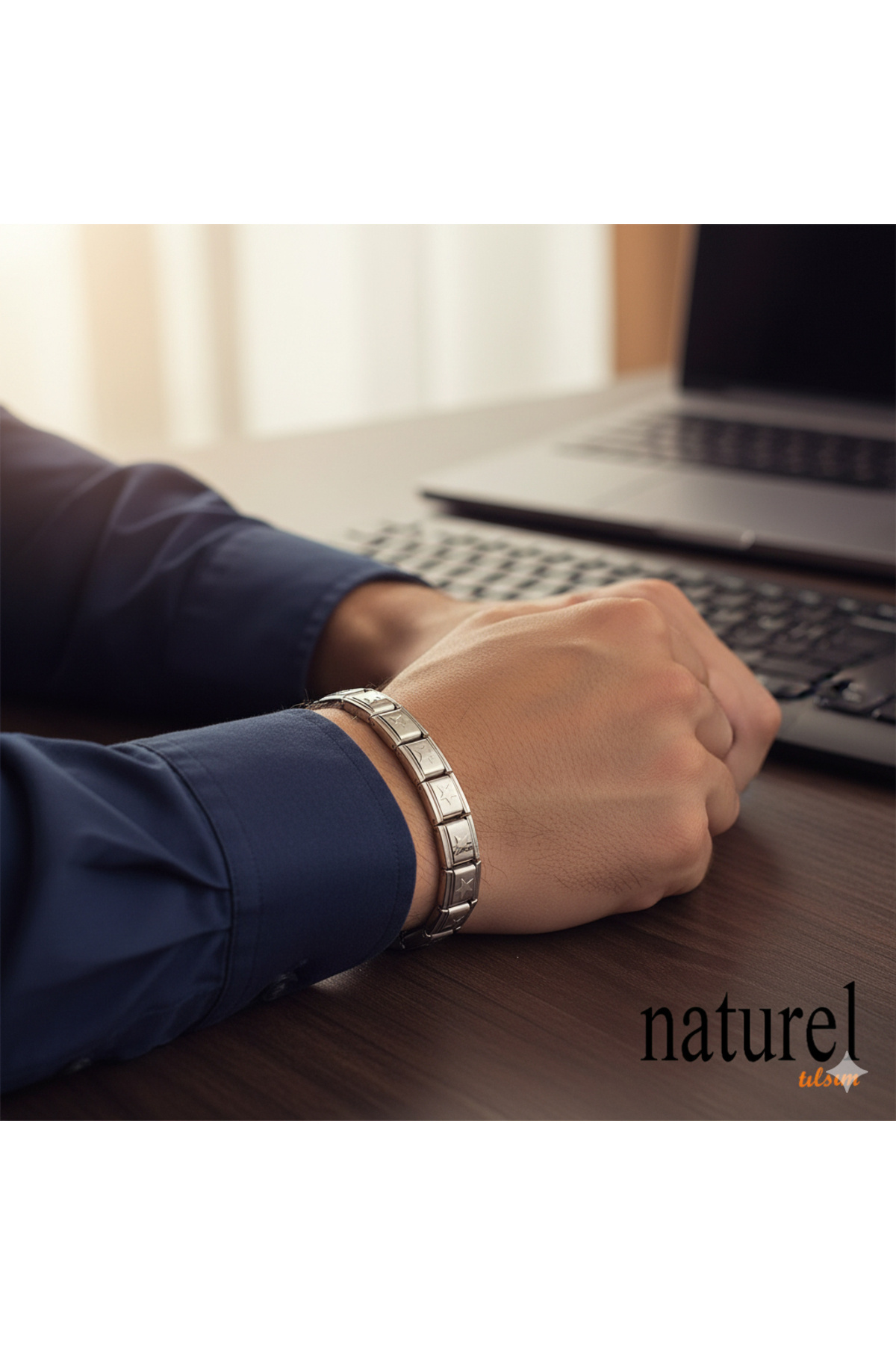 Naturel Tılsım Unisex Italyan Charm Bileklik Paslanmaz Çelik Bileklik görsel 2