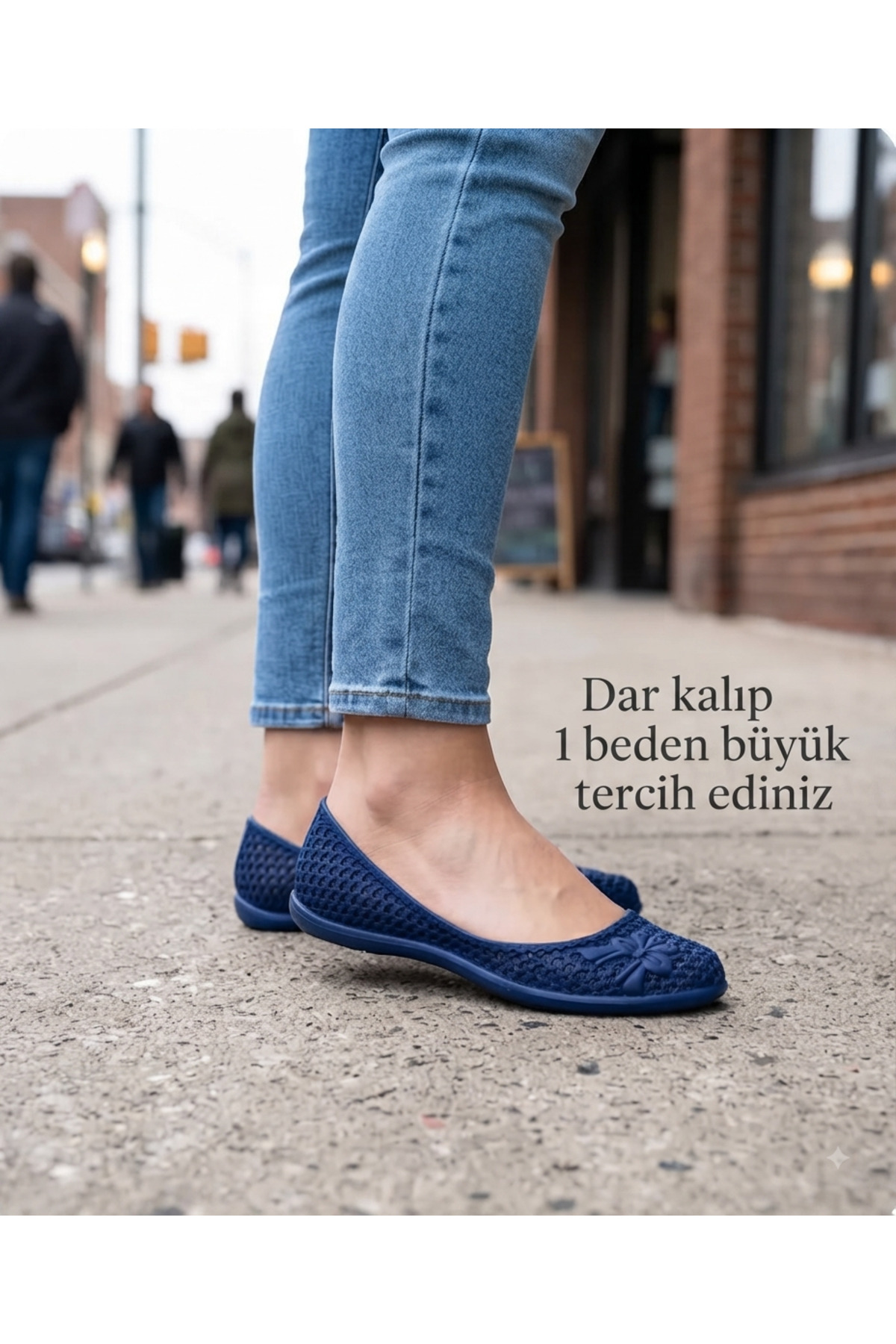 emek lastik Kadın Plastik Kaymaz Taban Lacivert Deniz Bahçe Plaj Ayakkabısı