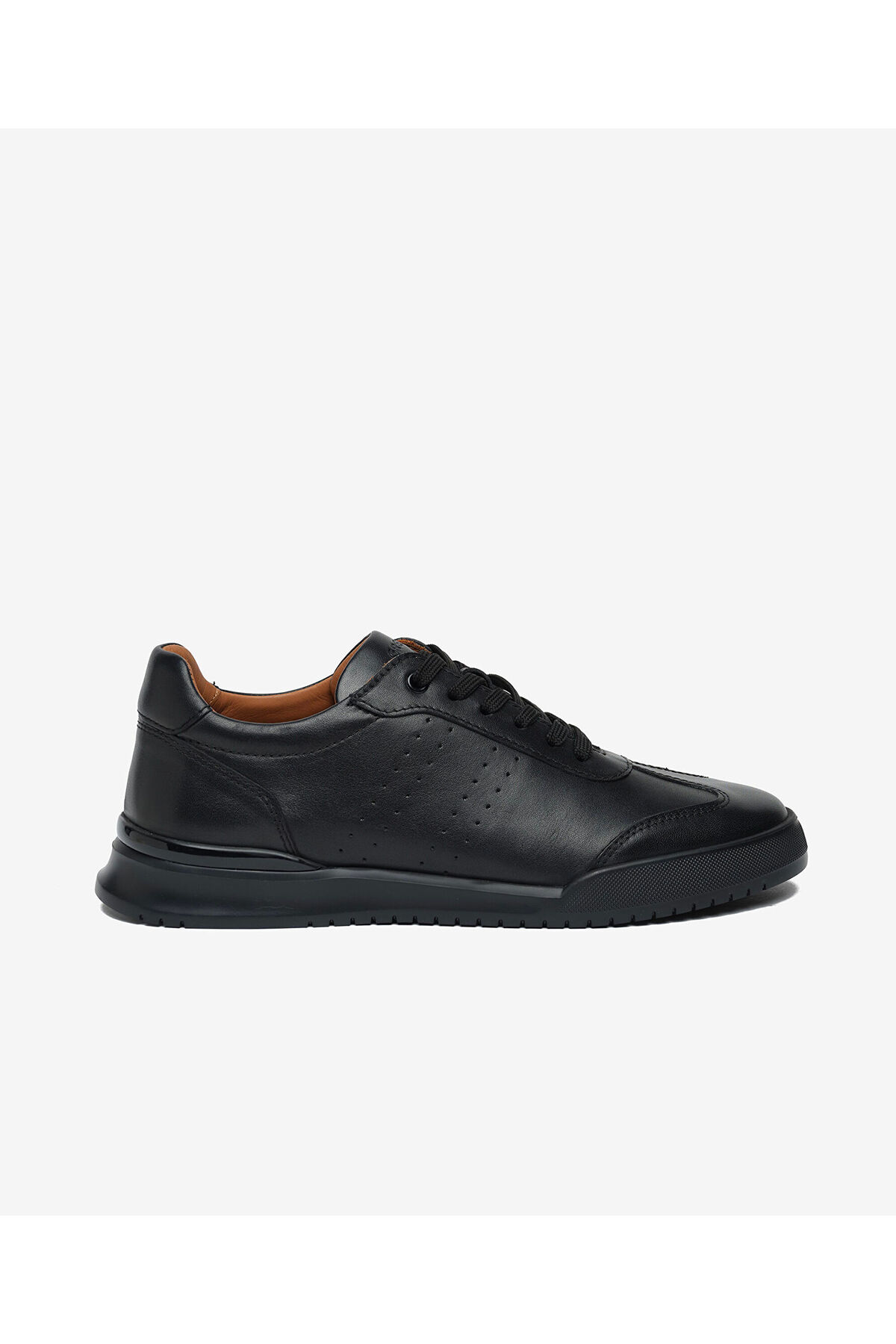 Erkek Siyah Hakiki Deri Sneaker Ayakkabı 6Y1UA19221