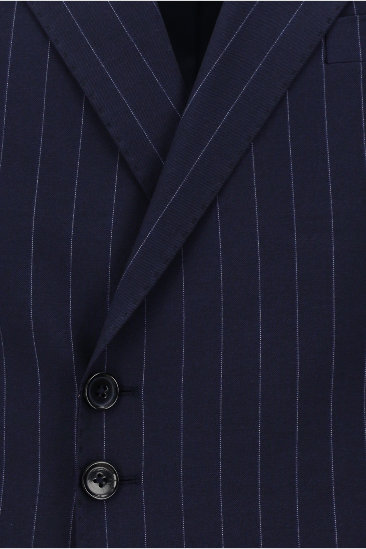 7 Drop Slim Fit Dar Kesim Çizgili İtalyan Kesim Kruvaze Takım Elbise — سرمه‌ای KSSZ1U76CZ062 — تصویر 2 از 7