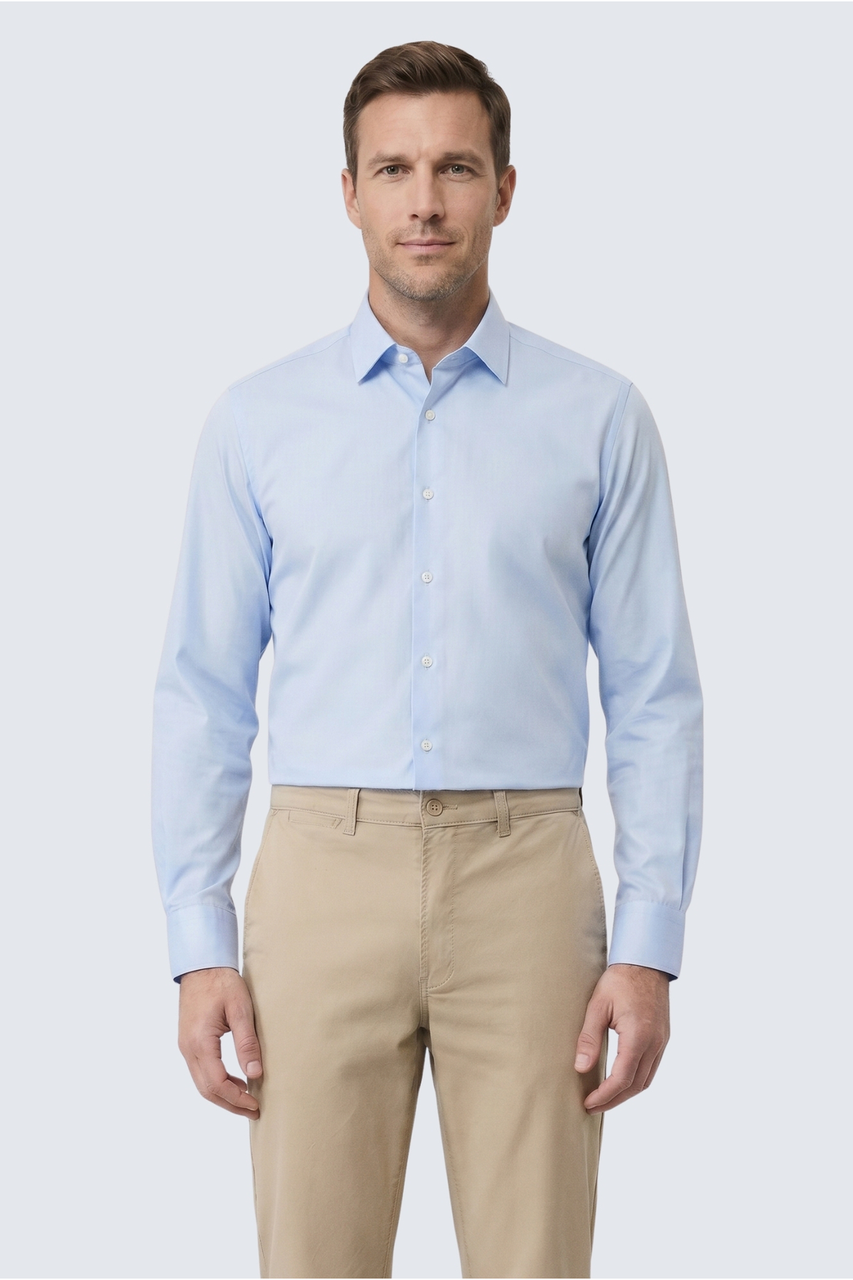 Kiğılı 2'li Uzun Kol Regular Fit Pamuklu Ütü Gerektirmeyen Pamuklu Klasik Non Iron Gömlek Seti görsel 4