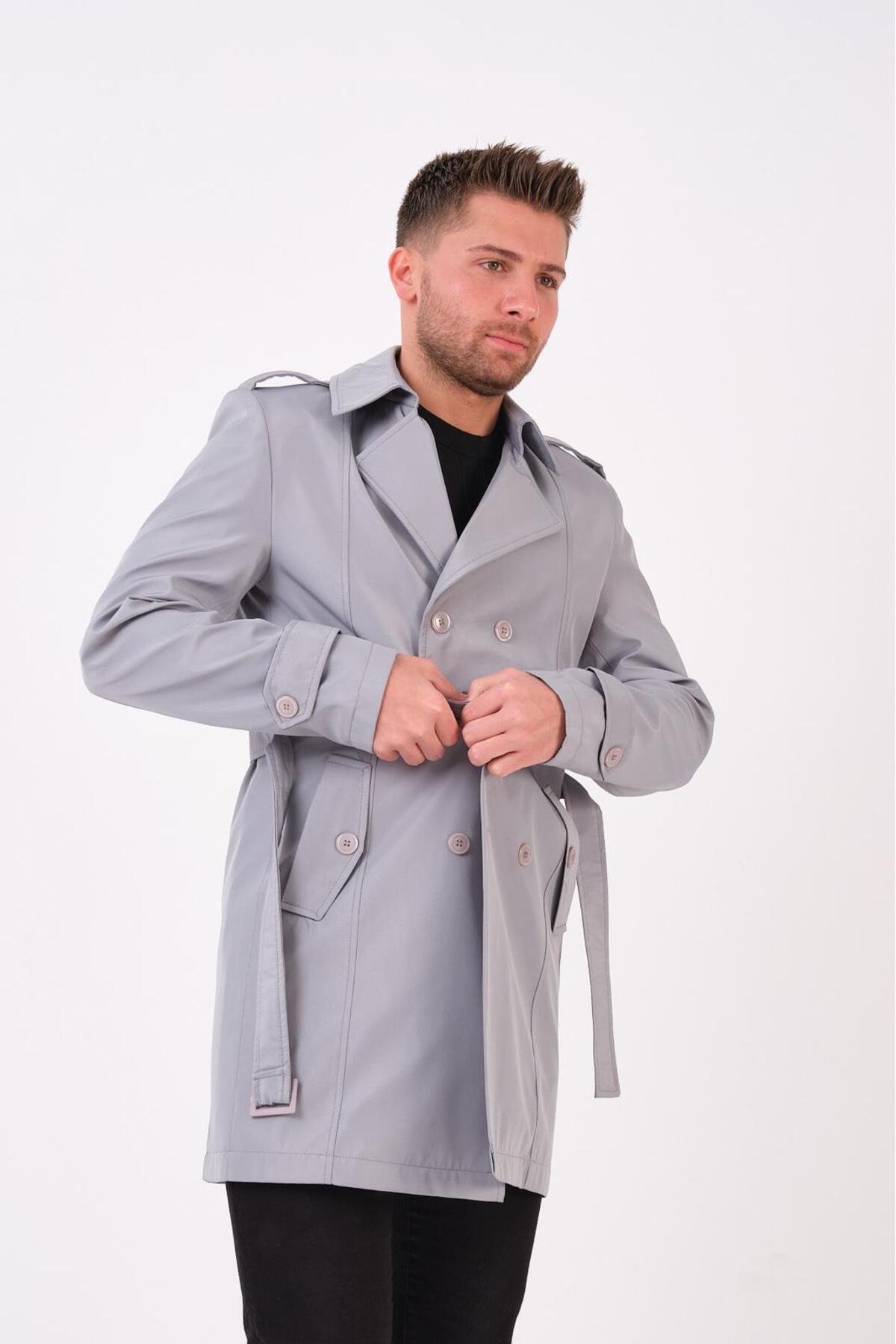 RUVEN TEKSTİL Regular Beli Kemerli /Trenckot görsel 6