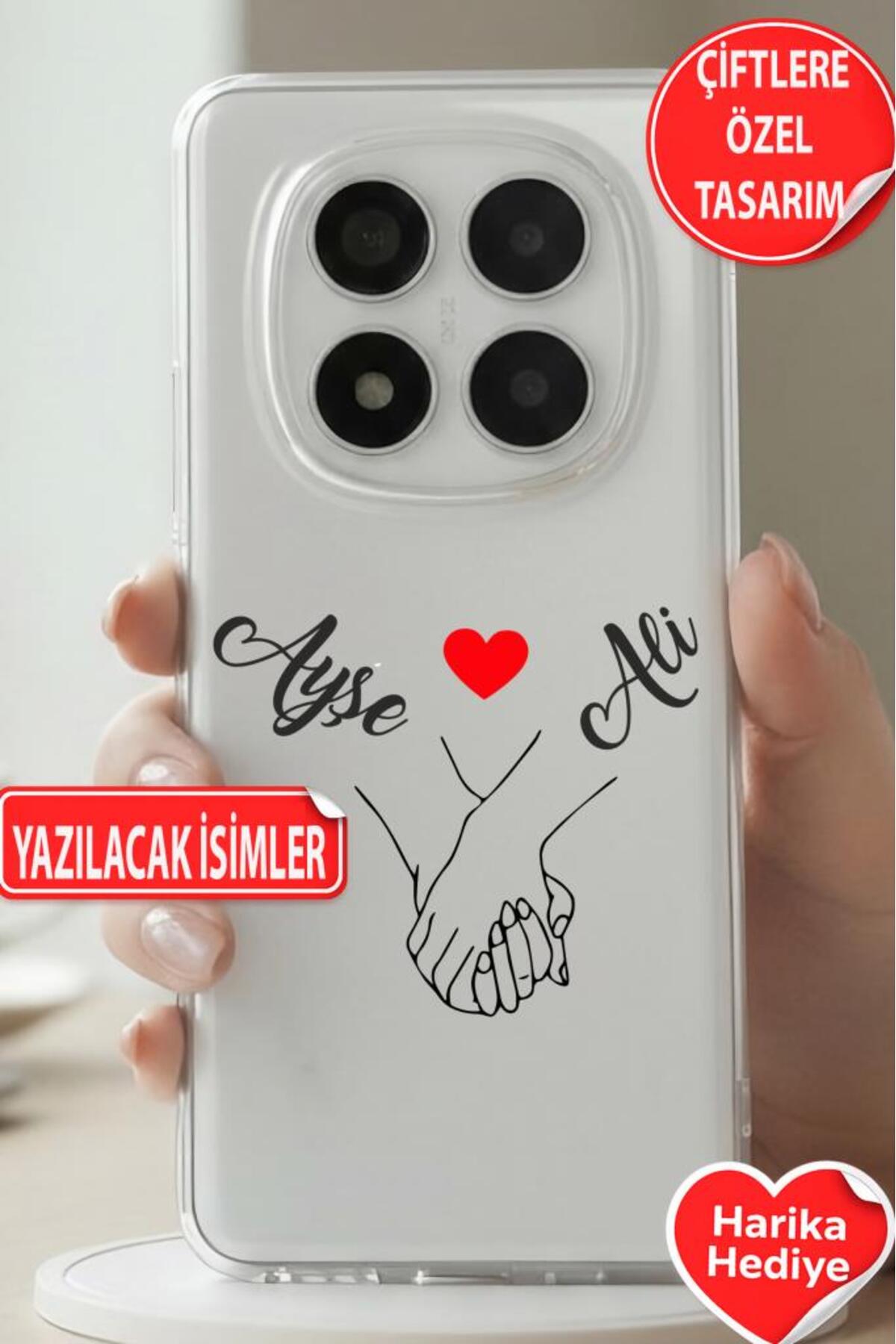 Redmi Note 15 Pro 5G Compatible Personalized Gift Name Printable Patterned Transparent Silicone Case