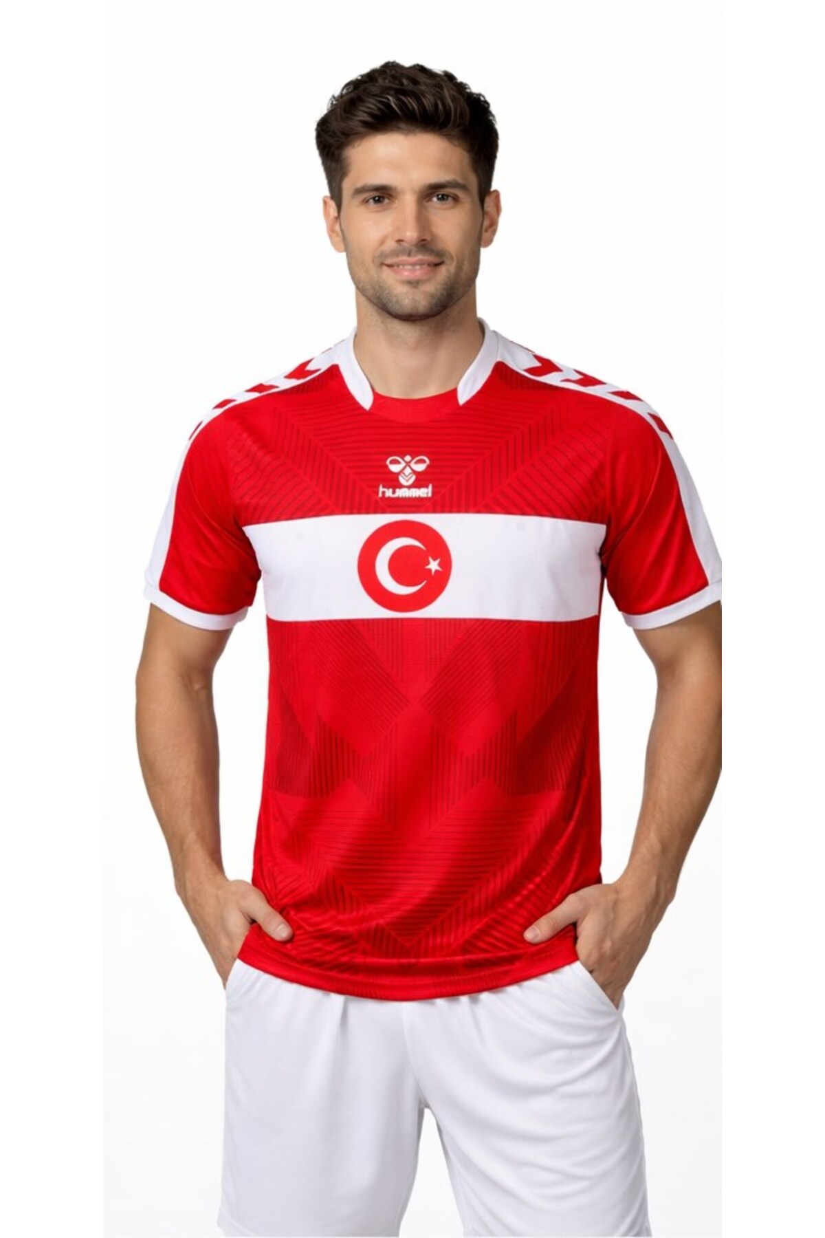 پیراهن قرمز رنگ اصلی تیم ملی ترکیه هامل لباس فوتبال hummel