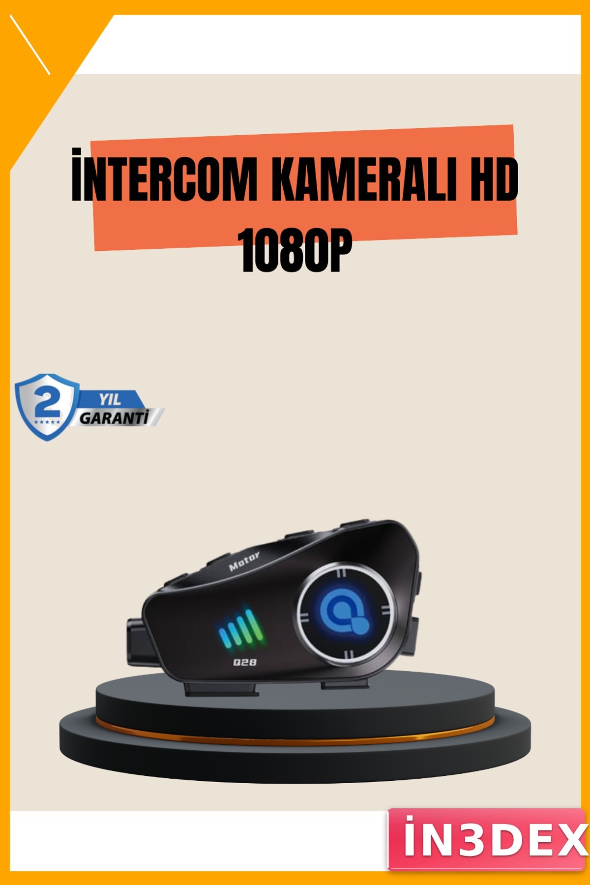 Motosiklet Kask Bluetooth Kulaklık Full HD 1080P Kamera 1500mAh IPX6