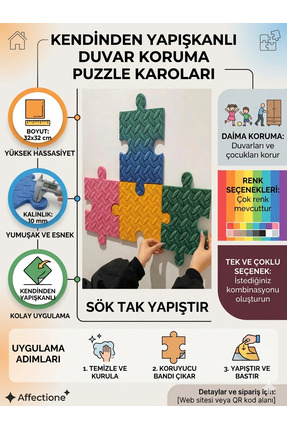 AFFECTİONE PUZZLE KENDİNDEN YAPIŞKANLI DUVAR KORUMALARI