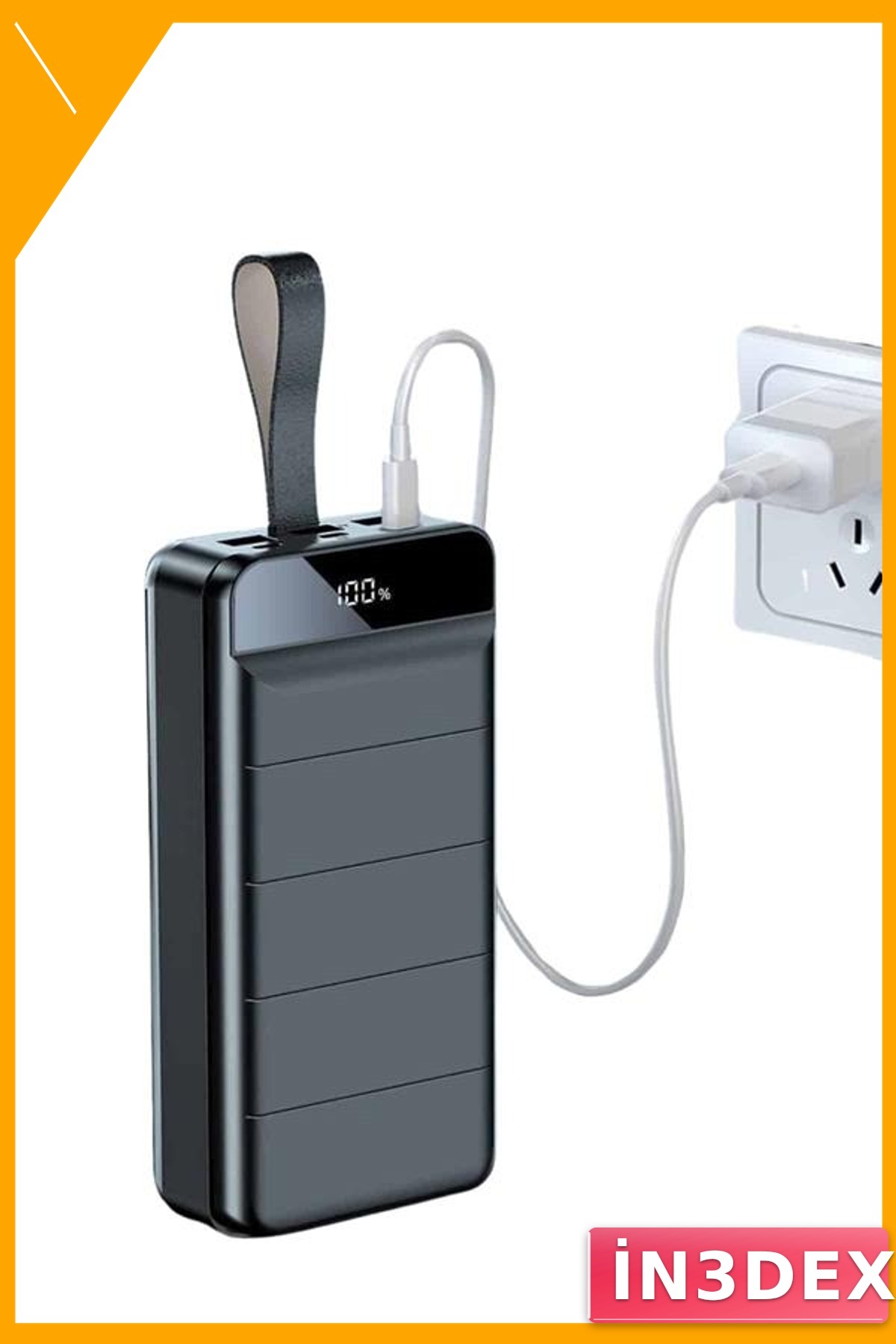 50.000 mAh 4 Girişli Hızlı Şarj Powerbank Fenerli Led Göstergeli