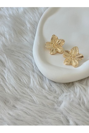 Revoia Gold Çiçek Küpe