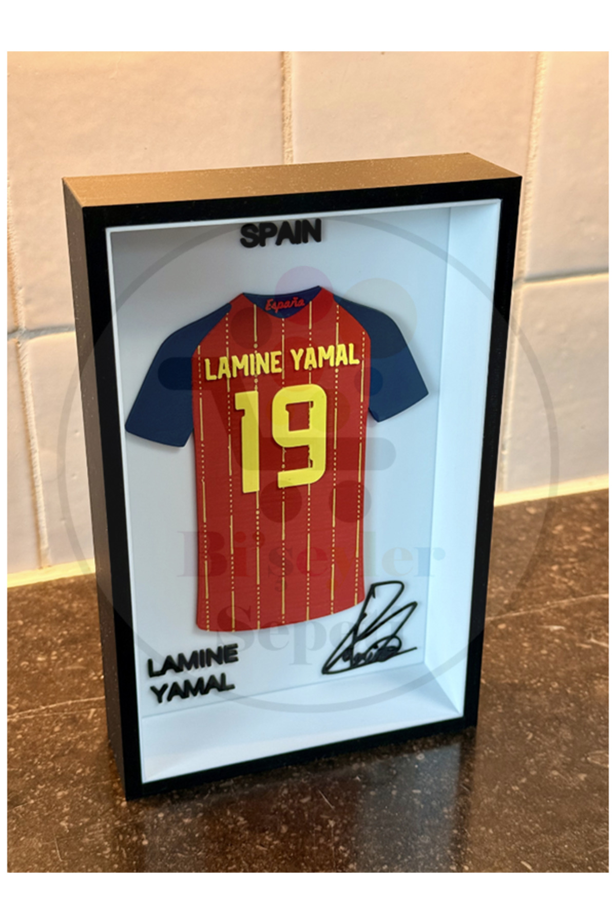 yamamosio19996　ご依頼品 Bi'şeyler Sepeti Lamine Yamal - İspanya - Forma İmzalı Çerçeve