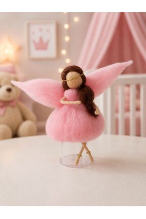 Momsmeril Keçe PERİ Bebek Organik El Yapımı Yün 17cm PUDRA