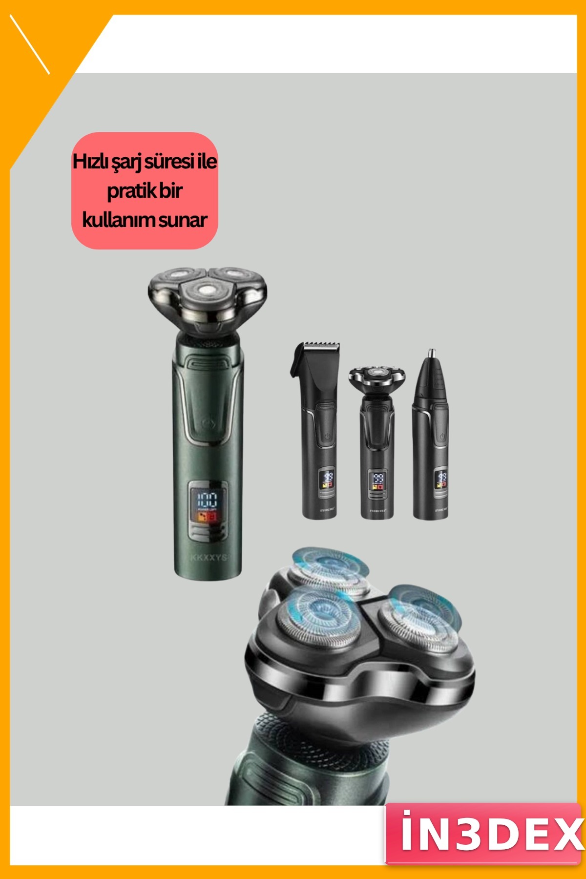 Kablosuz Şarjlı Çok Amaçlı Tıraş Makinesi Saç Sakal Burun Kesme